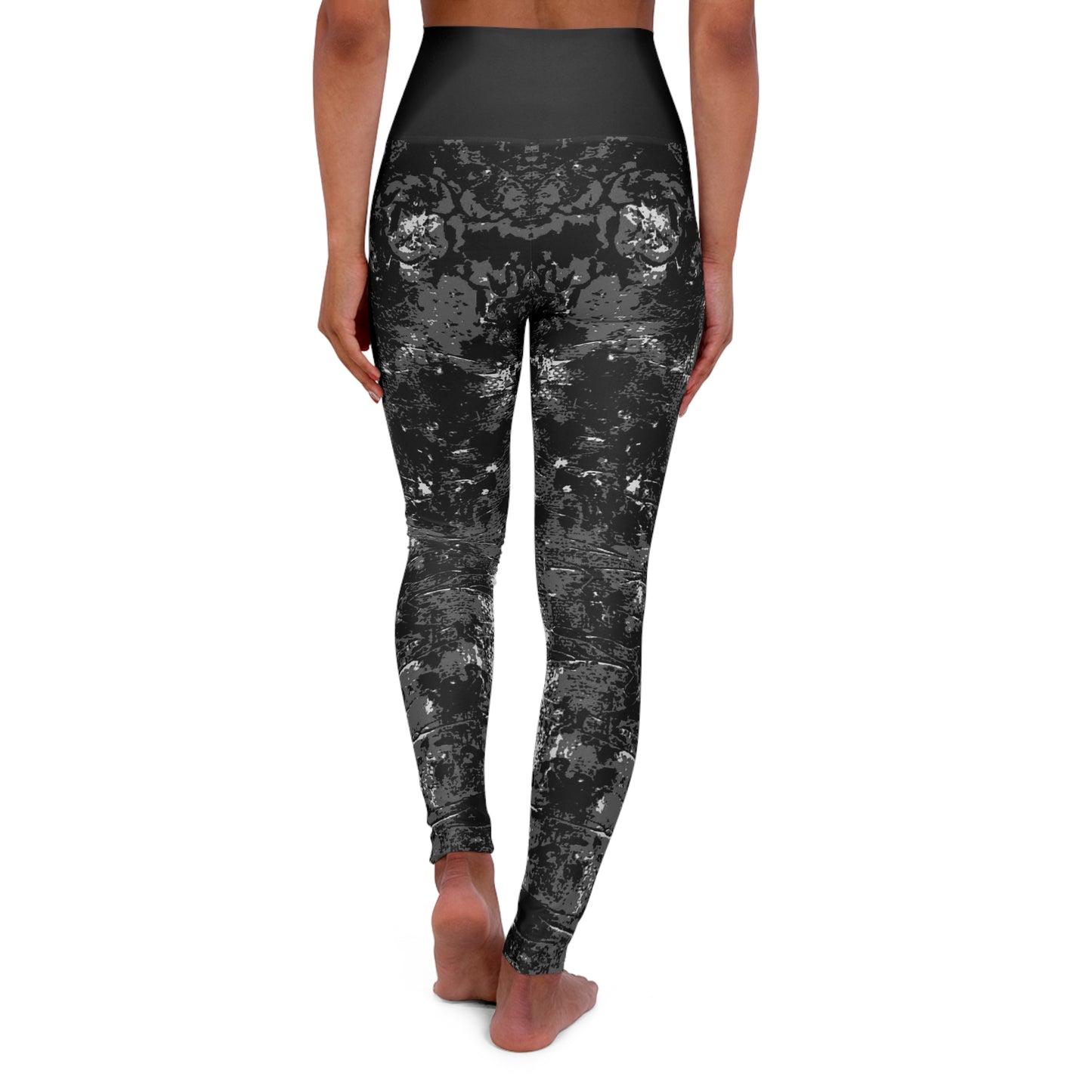 "Mystic Cube" (Cosmic Fusion - Dark Charcoal) - High Waisted Yoga Leggings