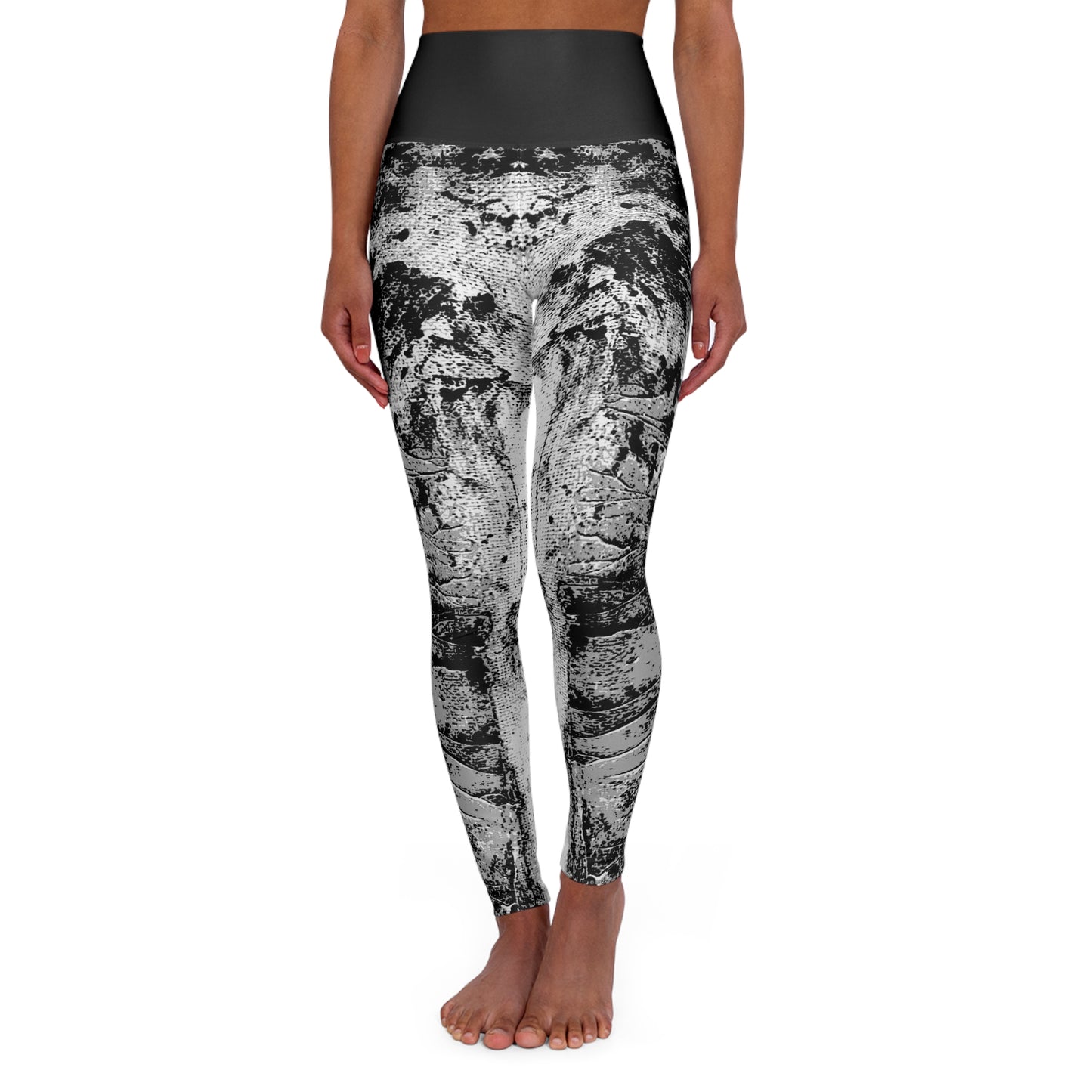 "Mystic Cube" (Cosmic Fusion - Medium Charcoal) - High Waisted Yoga Leggings