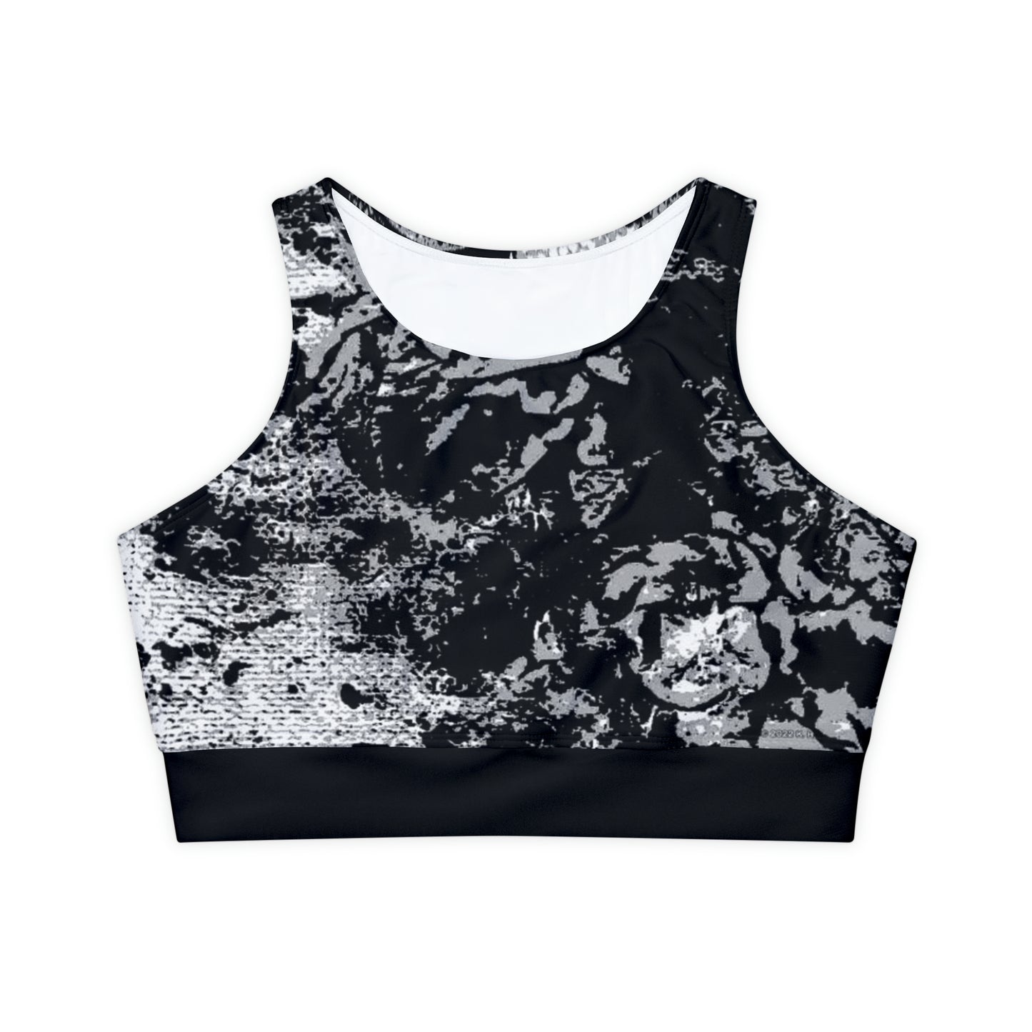"Mystic Cube" (Cosmic Fusion - Medium Charcoal) - Fully Lined, Padded Sports Bra