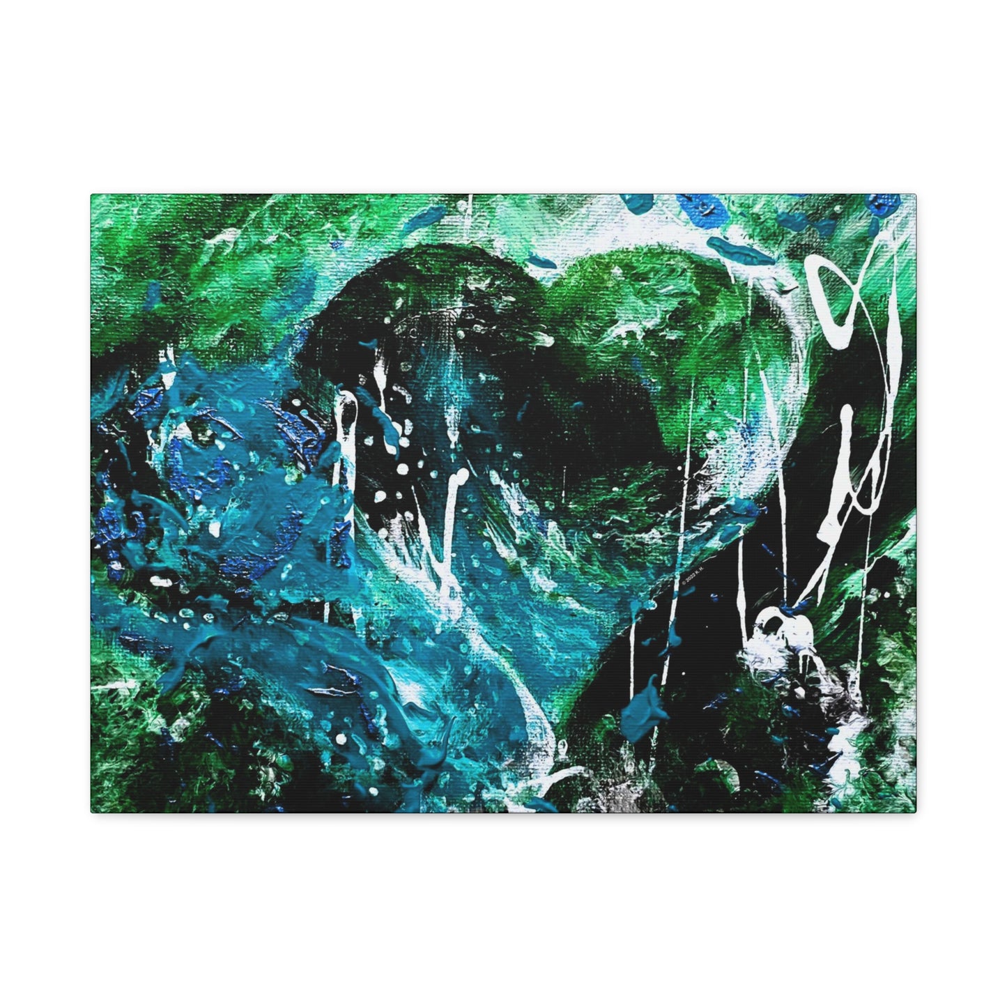 "Dreamy Love" (Forest Green/Teal) - Horizontal Canvas Gallery Wraps