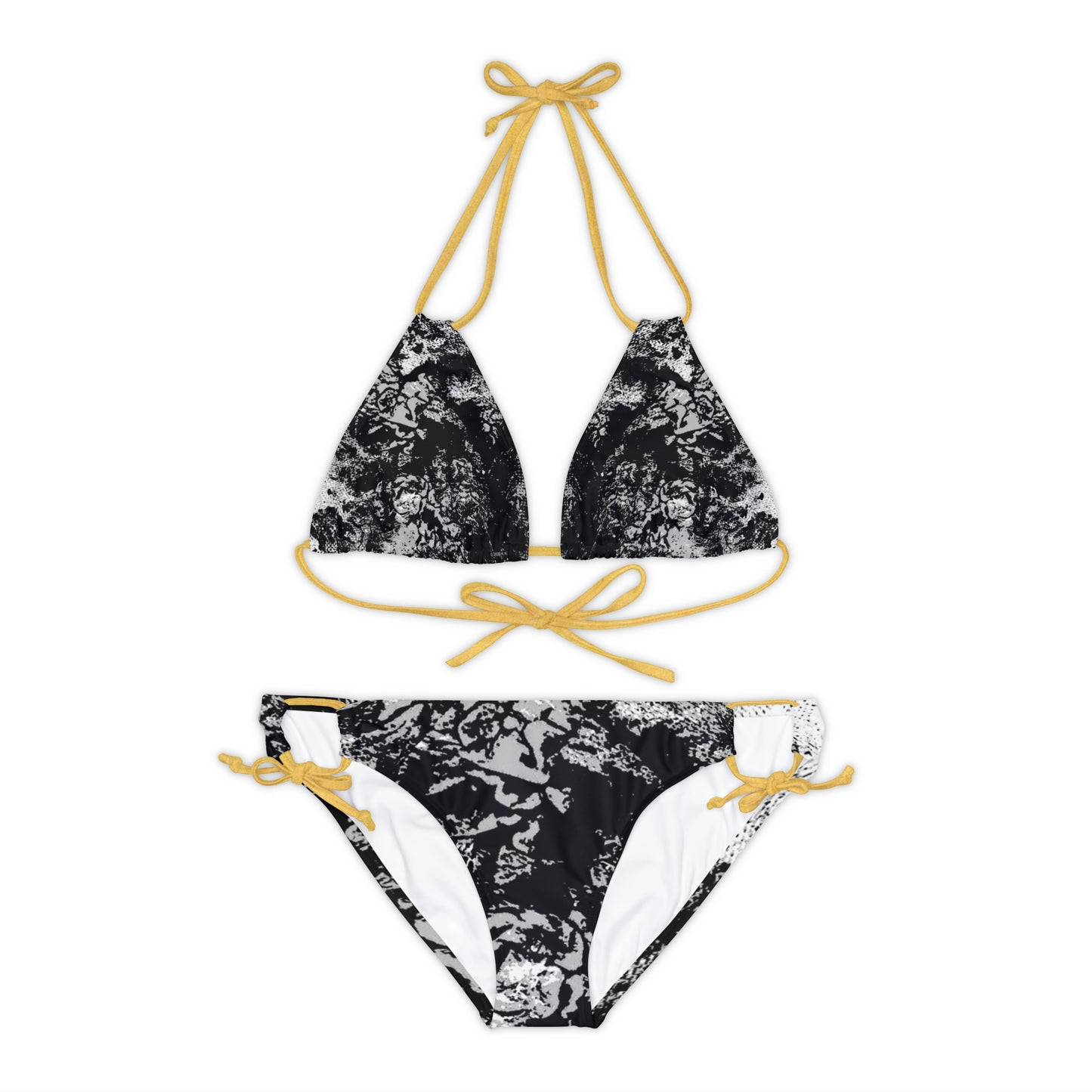 "Mystic Cube" (Cosmic Fusion - Medium Charcoal) - Strappy Bikini Set
