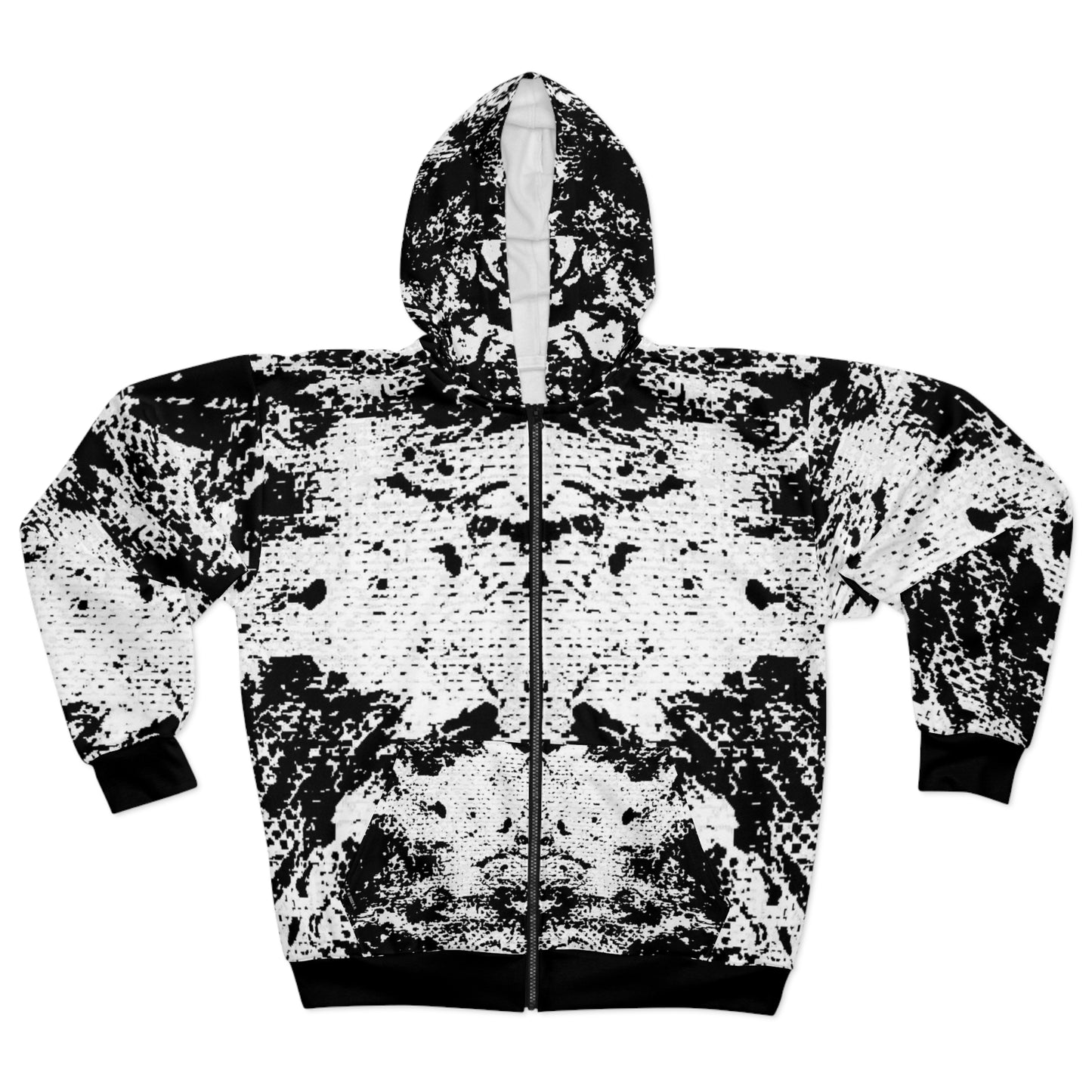 "Mystic Cube" (Cosmic Fusion - Light Charcoal) - Unisex Zip Hoodie