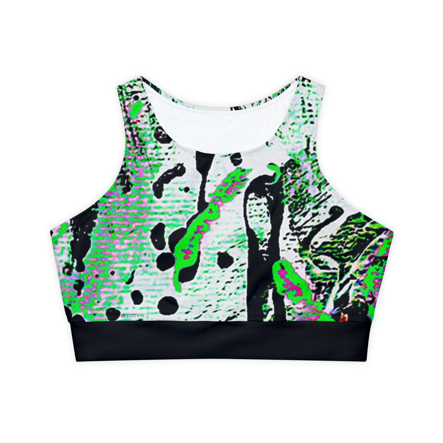 "Dreamy Love" (Cosmic Fusion - Shamrock Green) - Fully Lined, Padded Sports Bra