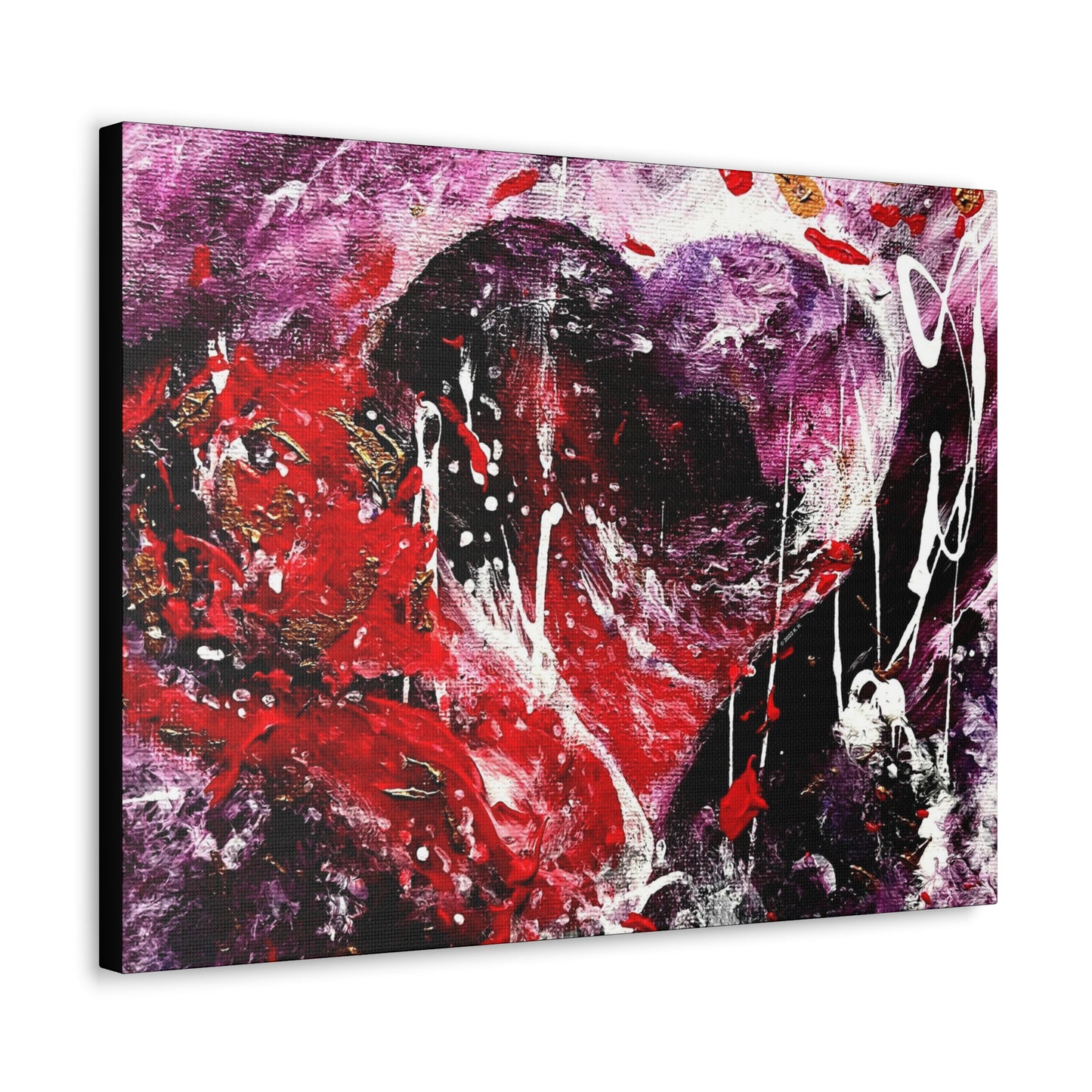 "Dreamy Love" (Scarlet/Plum) - Horizontal Canvas Gallery Wraps