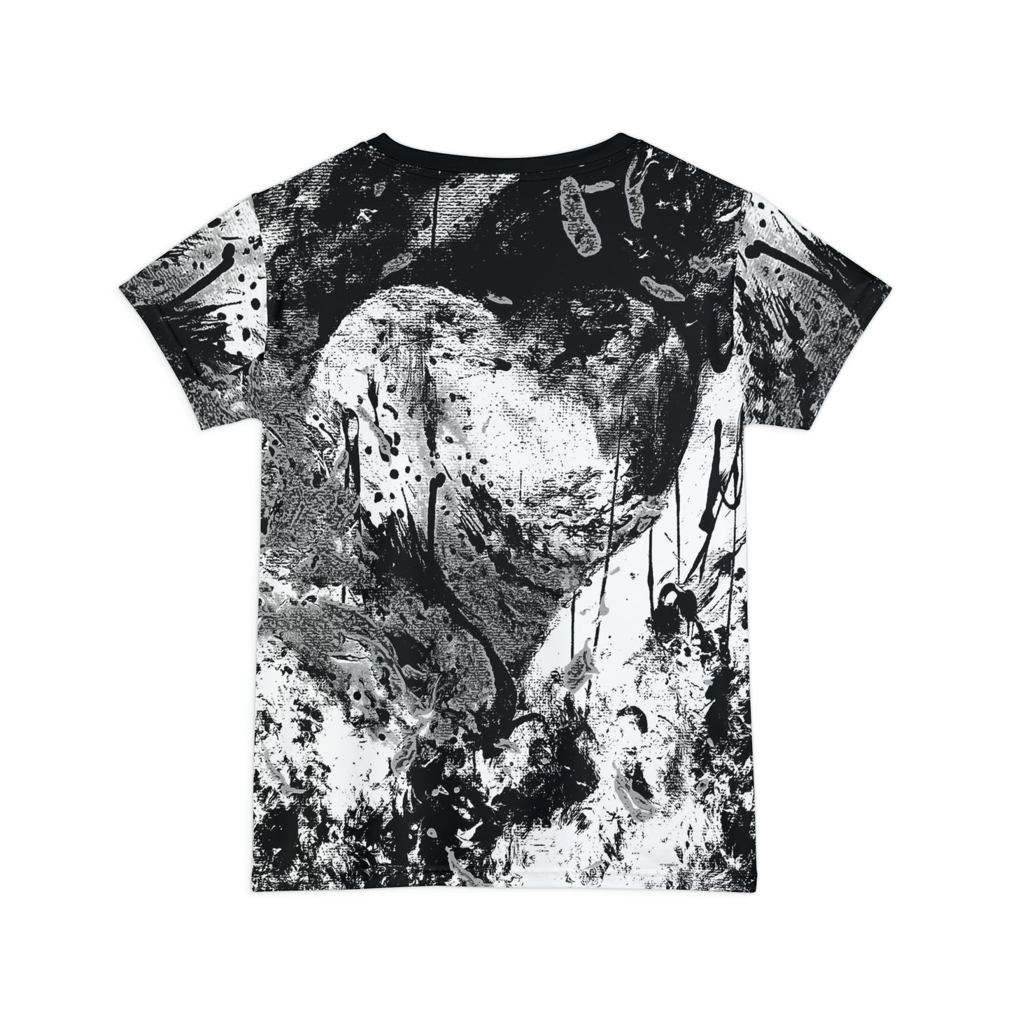 "Dreamy Love" (Cosmic Fusion - White/Black/Gray) - Women's Scoop Neck Tee (w/ heart)