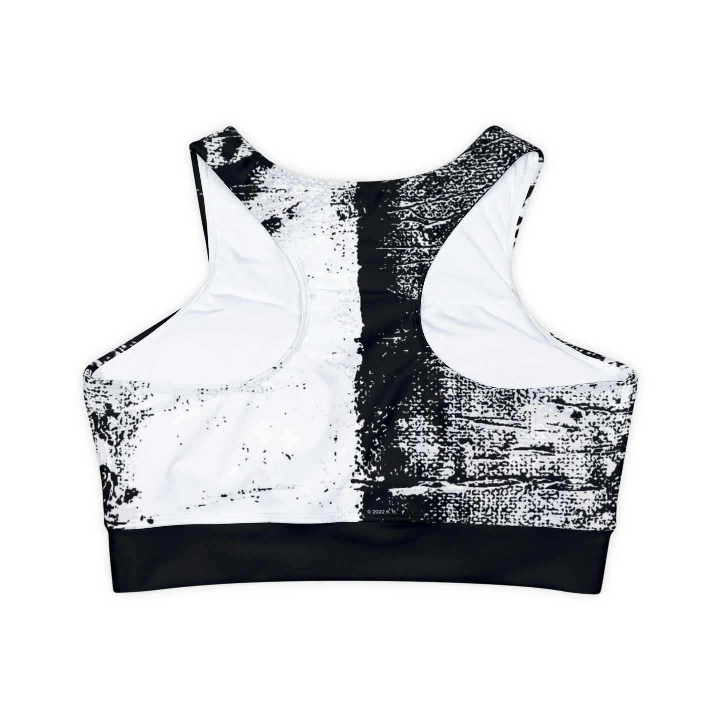 "Mystic Cube" (Cosmic Fusion - Light Charcoal) - Fully Lined, Padded Sports Bra