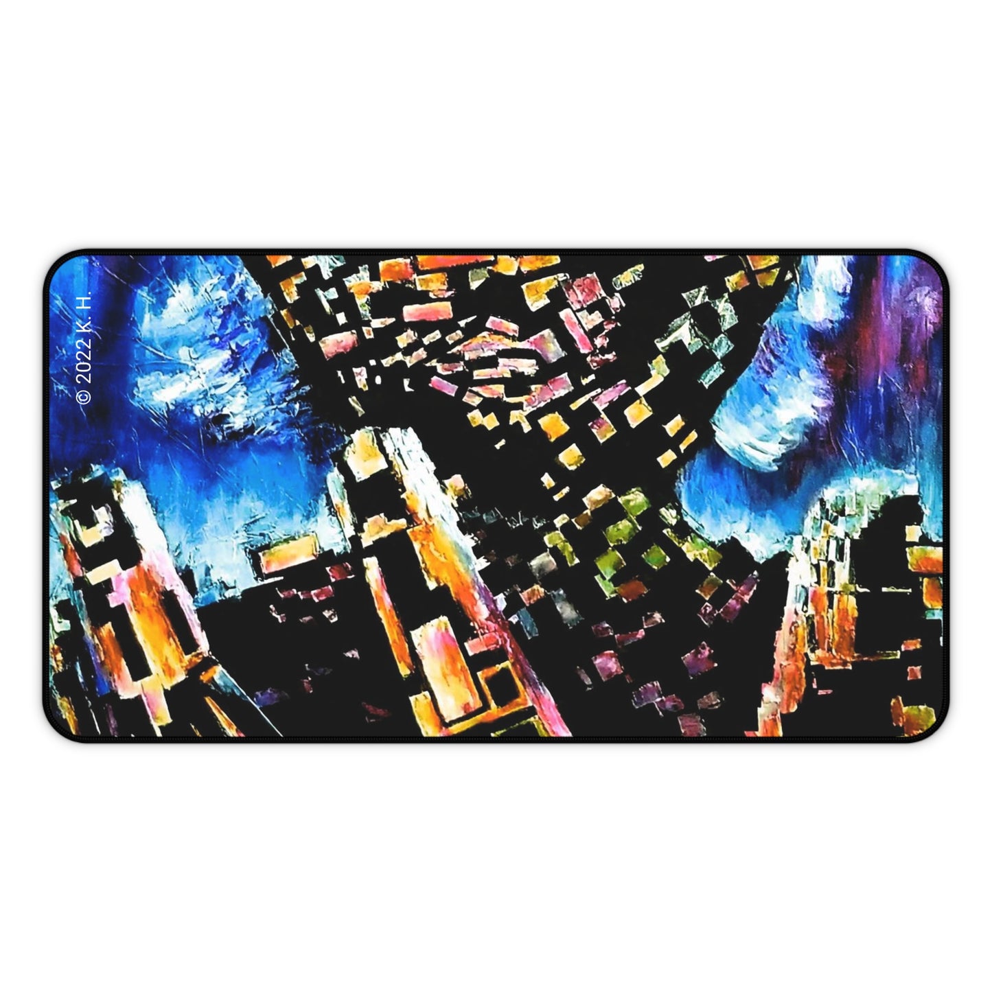 "Digital Drift" (Sapphire): Gaming Mouse Pad/Desk Mat