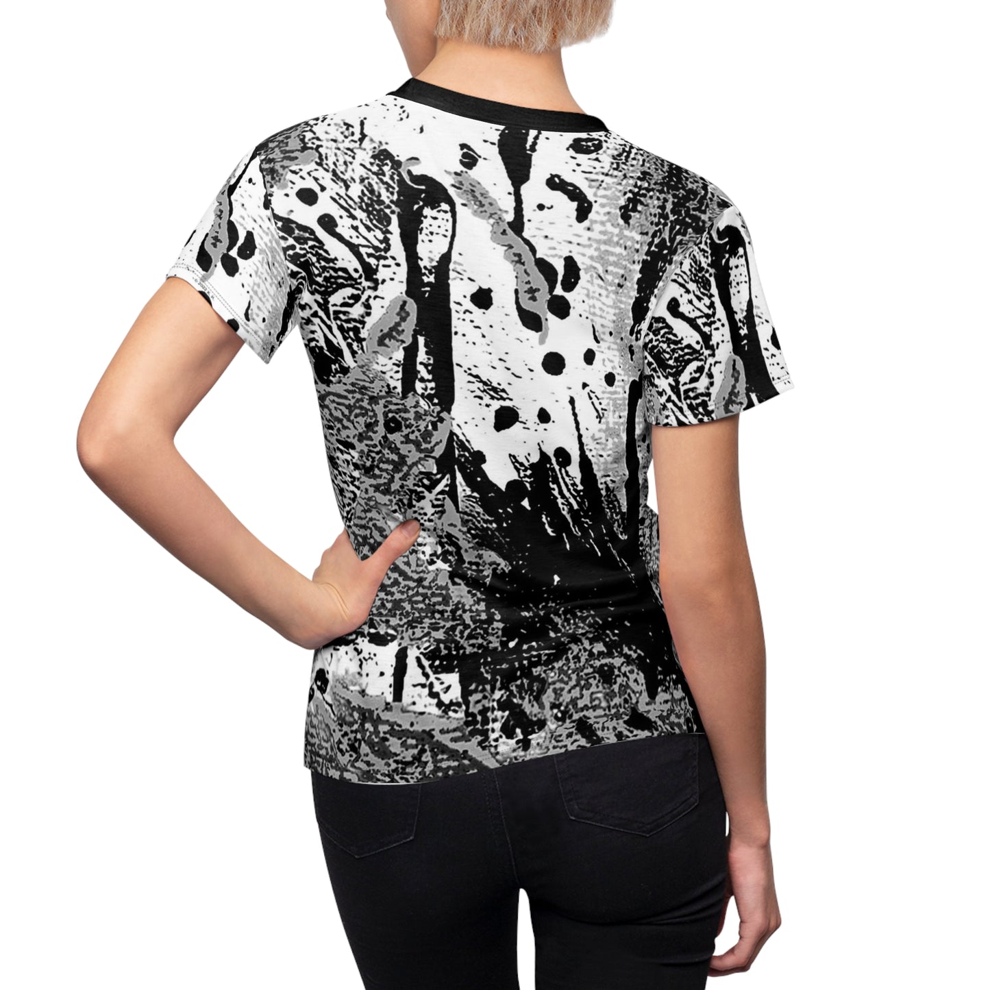 "Dreamy Love" (Cosmic Fusion - White/Black/Gray II) - Women's Crew Neck Tee (w/out heart)