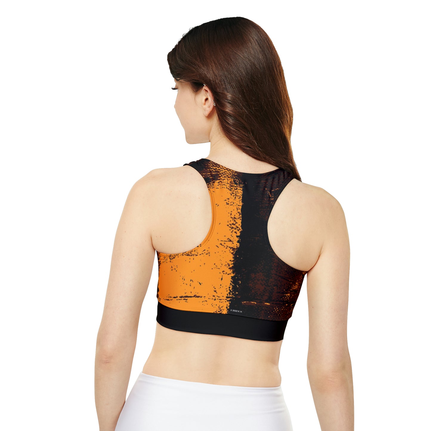 "Mystic Cube" (Cosmic Fusion - Espresso/Topaz) - Fully Lined, Padded Sports Bra
