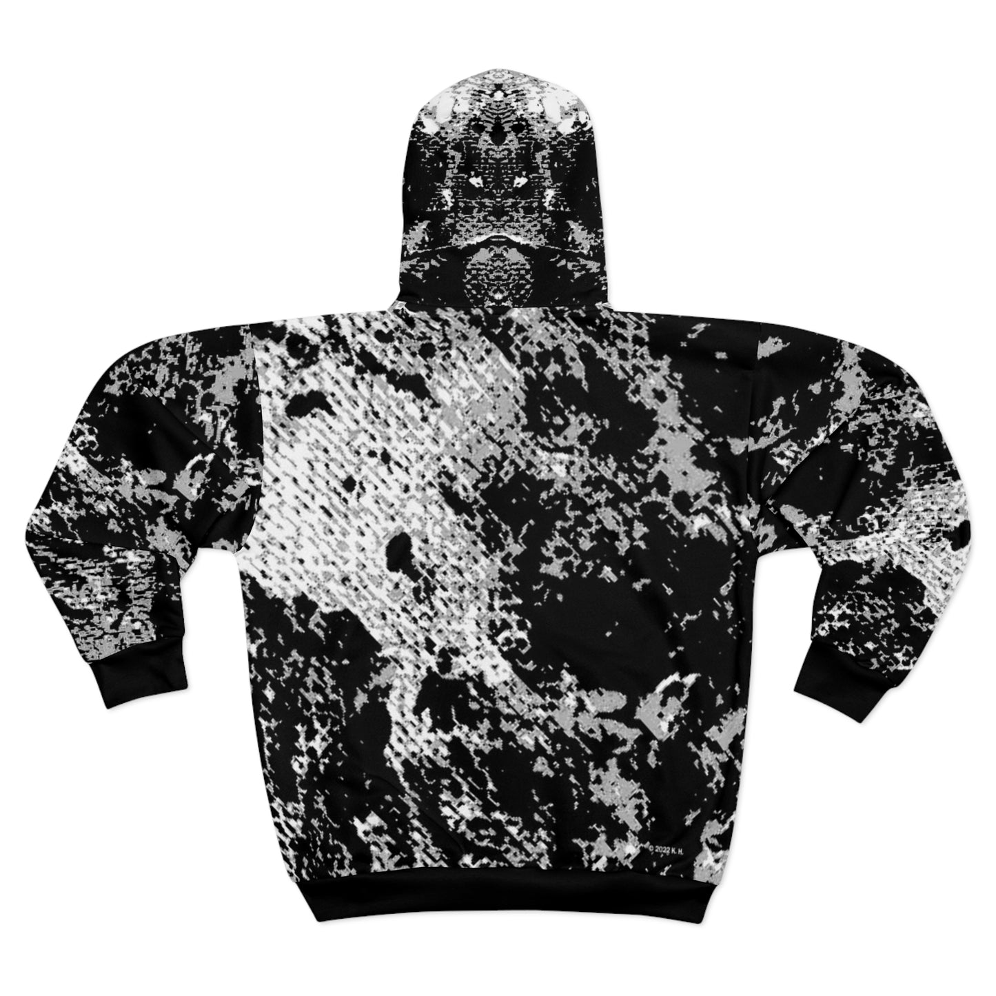 "Mystic Cube" (Cosmic Fusion - Medium Charcoal) - Unisex Zip Hoodie