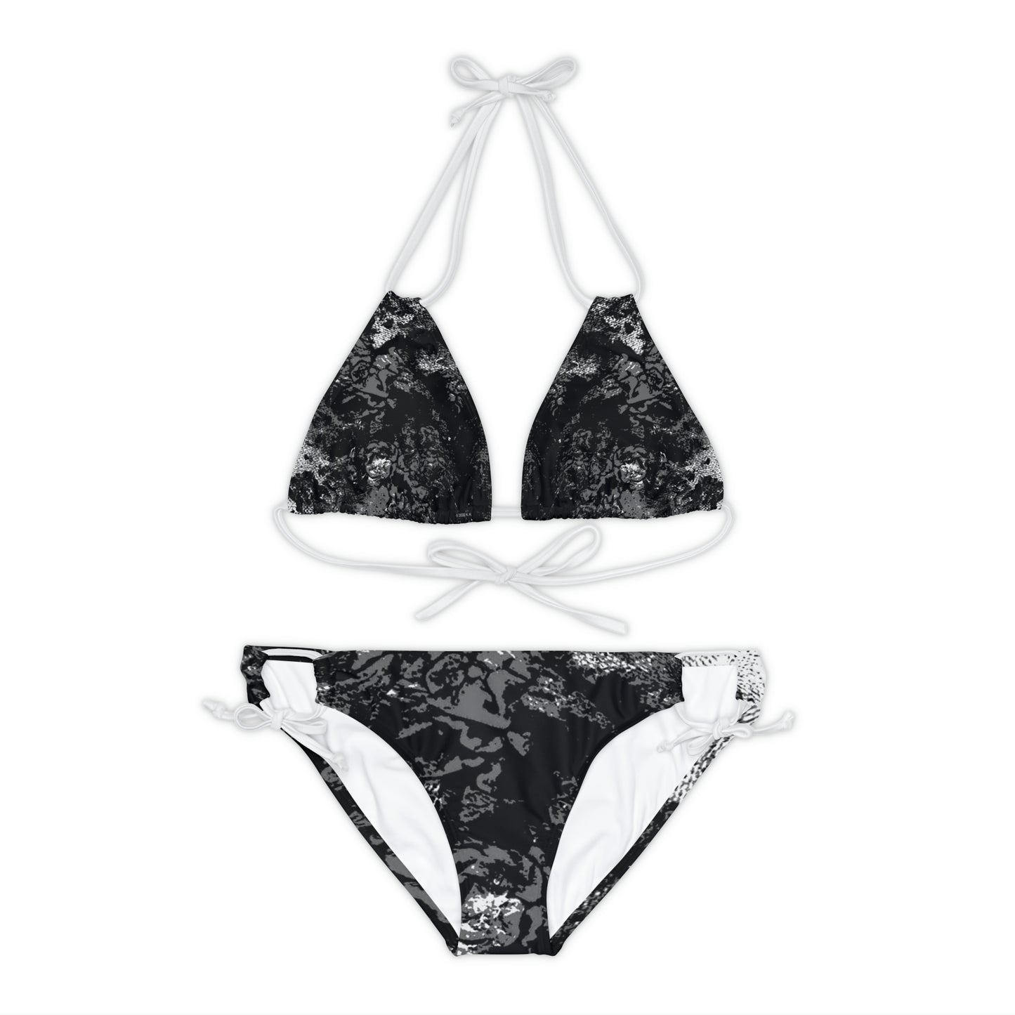 "Mystic Cube" (Cosmic Fusion - Dark Charcoal) - Strappy Bikini Set