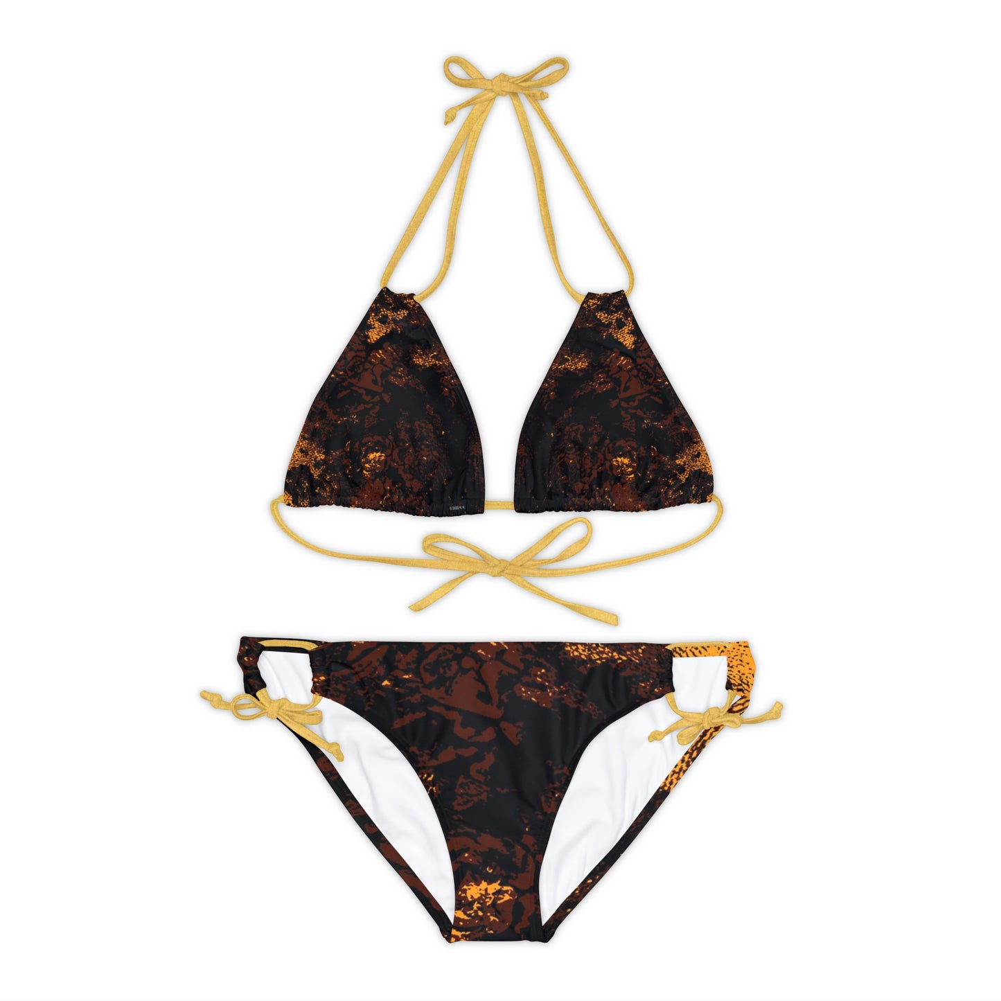 "Mystic Cube" (Cosmic Fusion - Espresso/Topaz) - Strappy Bikini Set