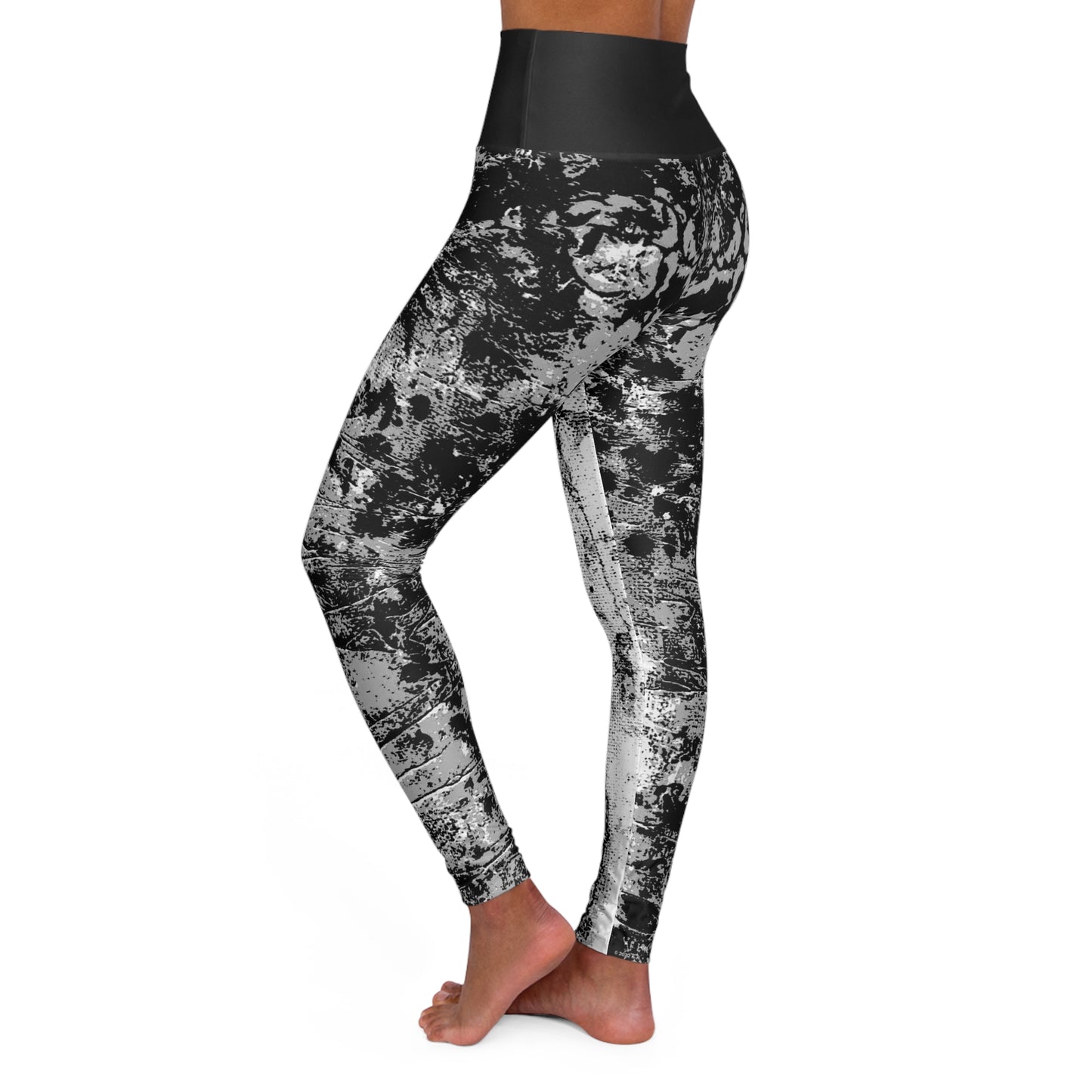 "Mystic Cube" (Cosmic Fusion - Medium Charcoal) - High Waisted Yoga Leggings