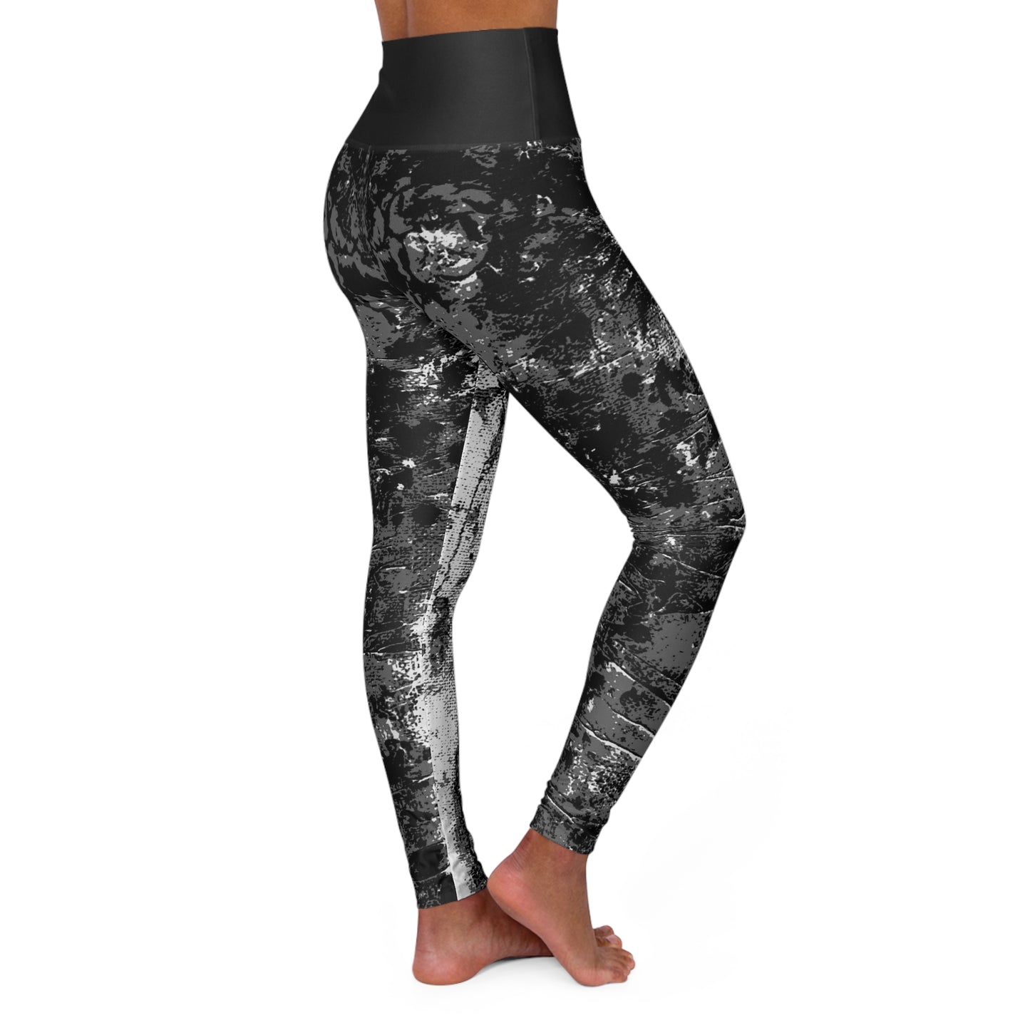 "Mystic Cube" (Cosmic Fusion - Dark Charcoal) - High Waisted Yoga Leggings