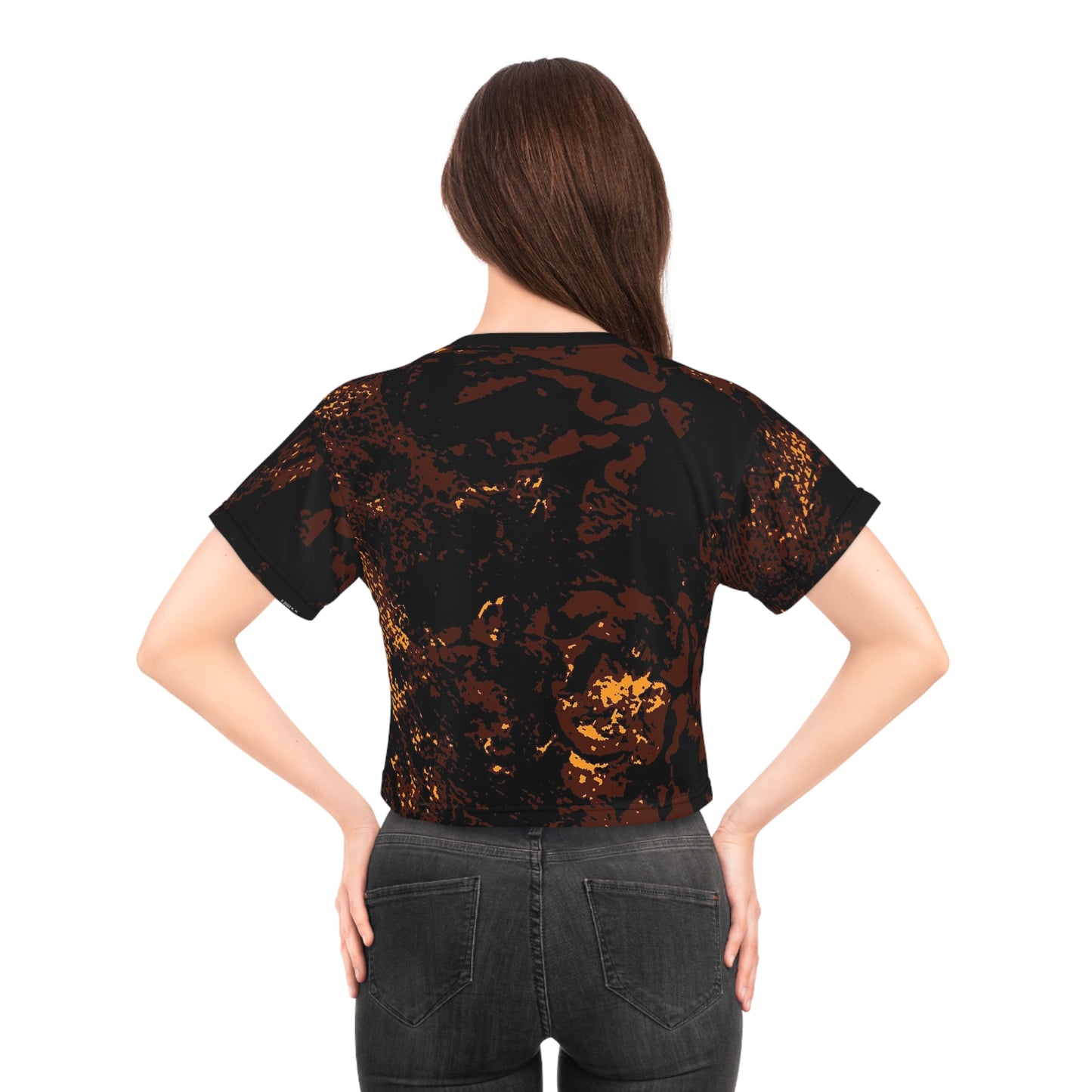 "Mystic Cube" (Cosmic Fusion - Espresso/Topaz) - Crop Tee