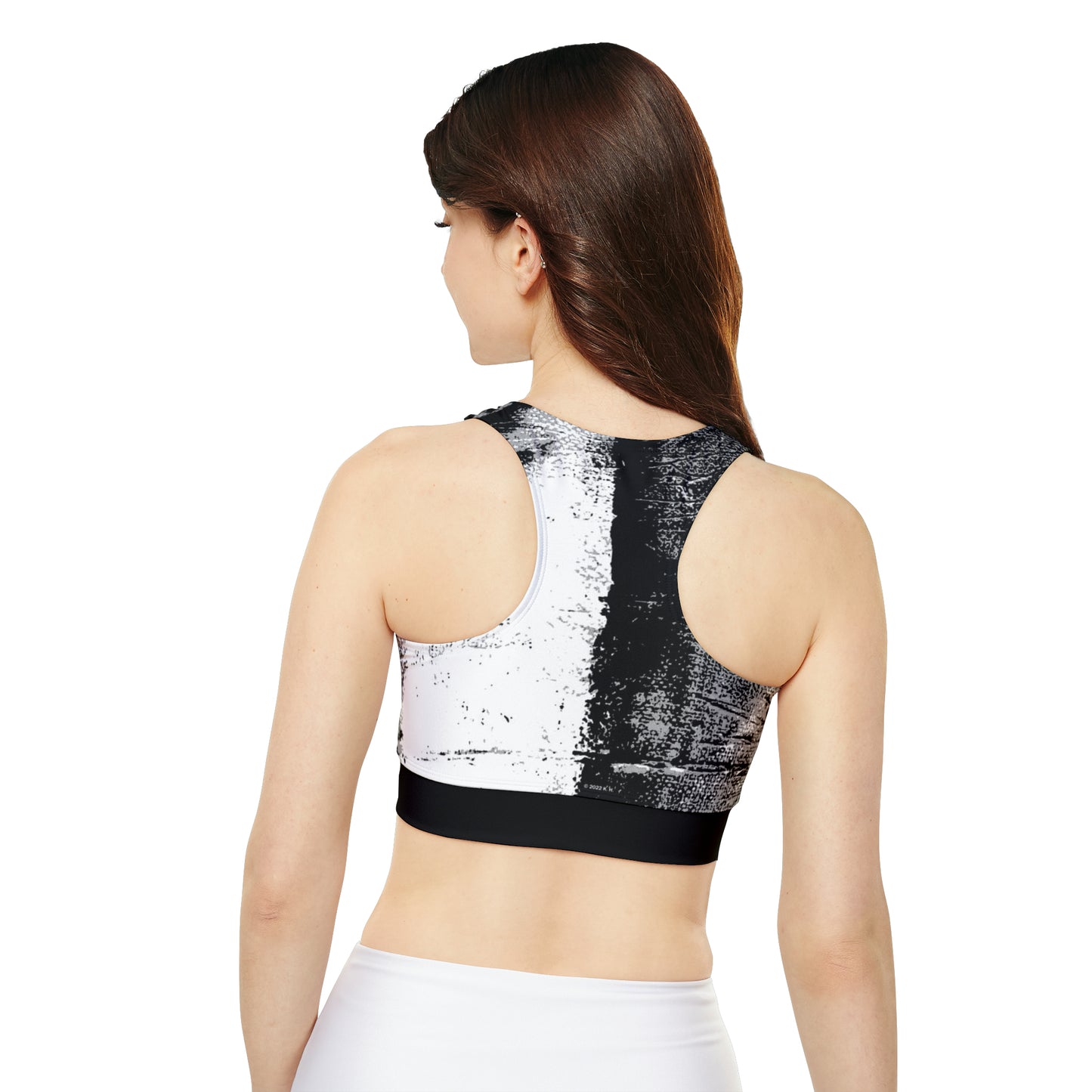 "Mystic Cube" (Cosmic Fusion - Medium Charcoal) - Fully Lined, Padded Sports Bra