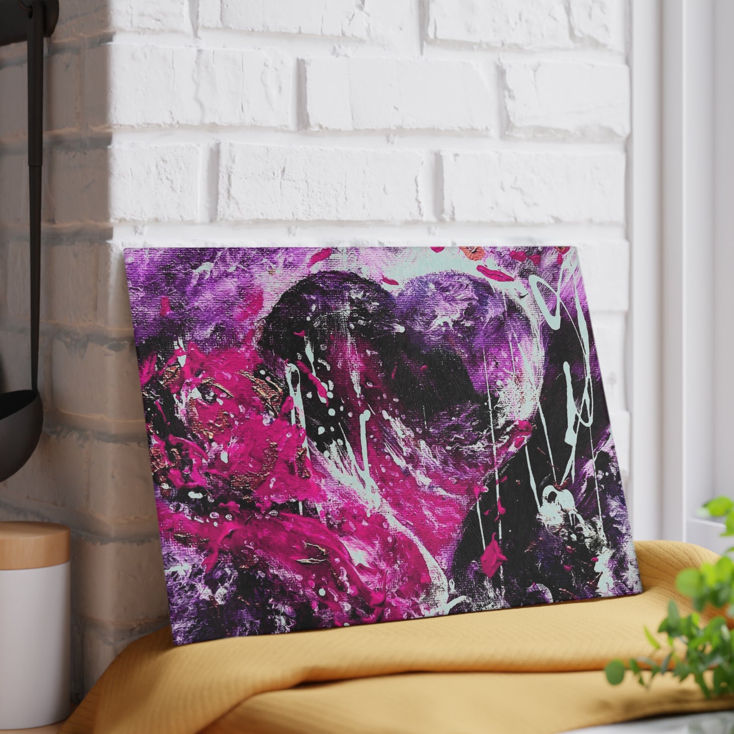 "Dreamy Love" (Magenta/Hot Pink) - Glass Cutting Boards