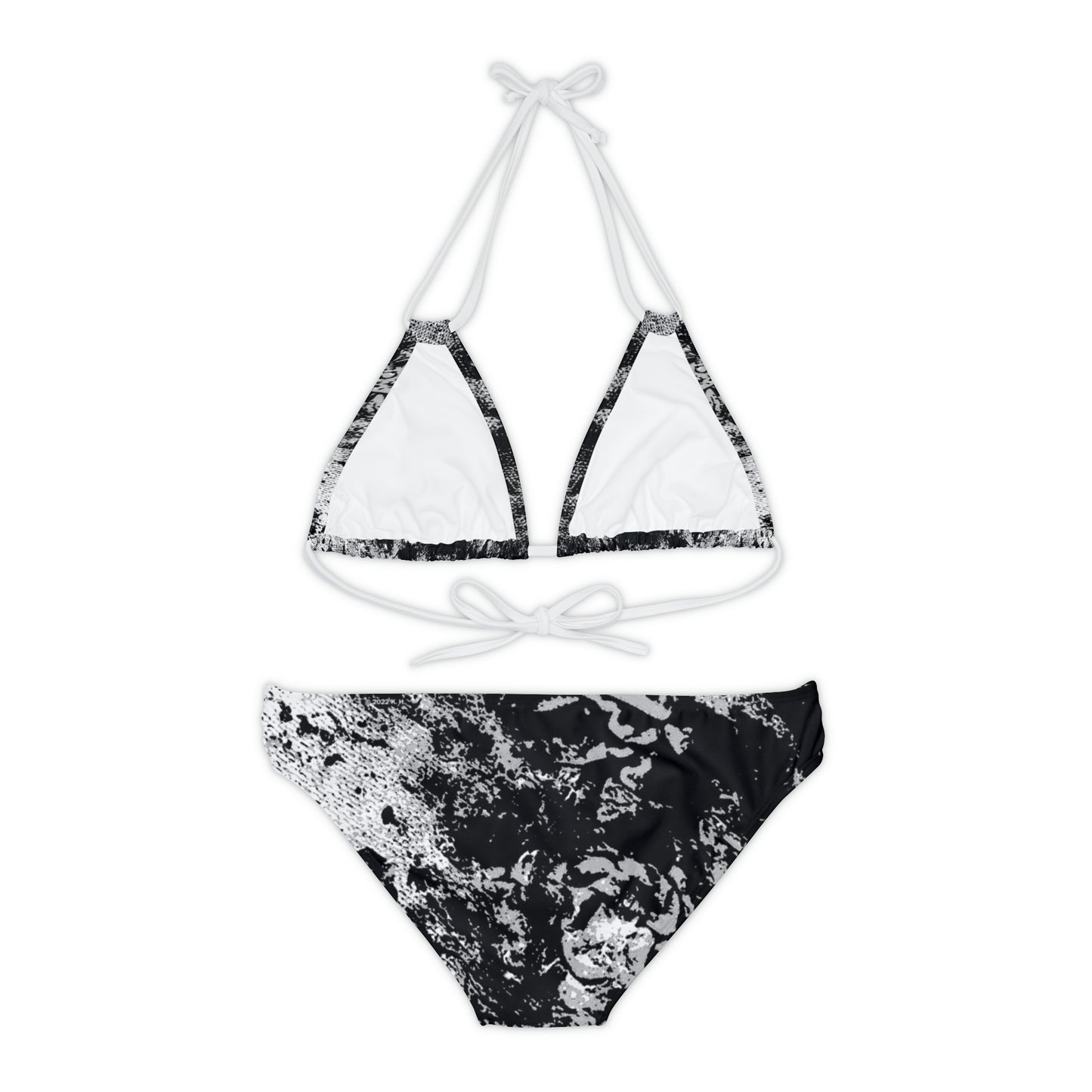 "Mystic Cube" (Cosmic Fusion - Medium Charcoal) - Strappy Bikini Set