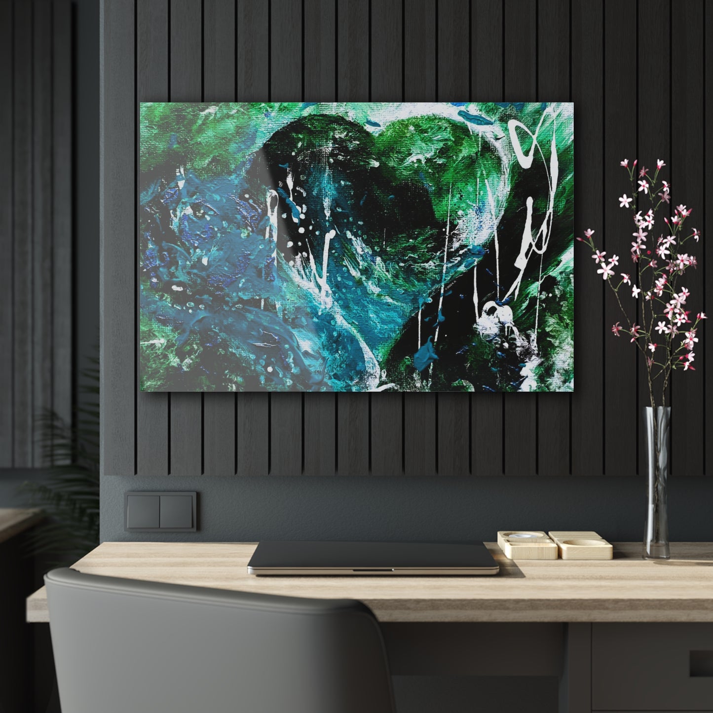 "Dreamy Love" (Forest Green/Teal) - Acrylic Prints