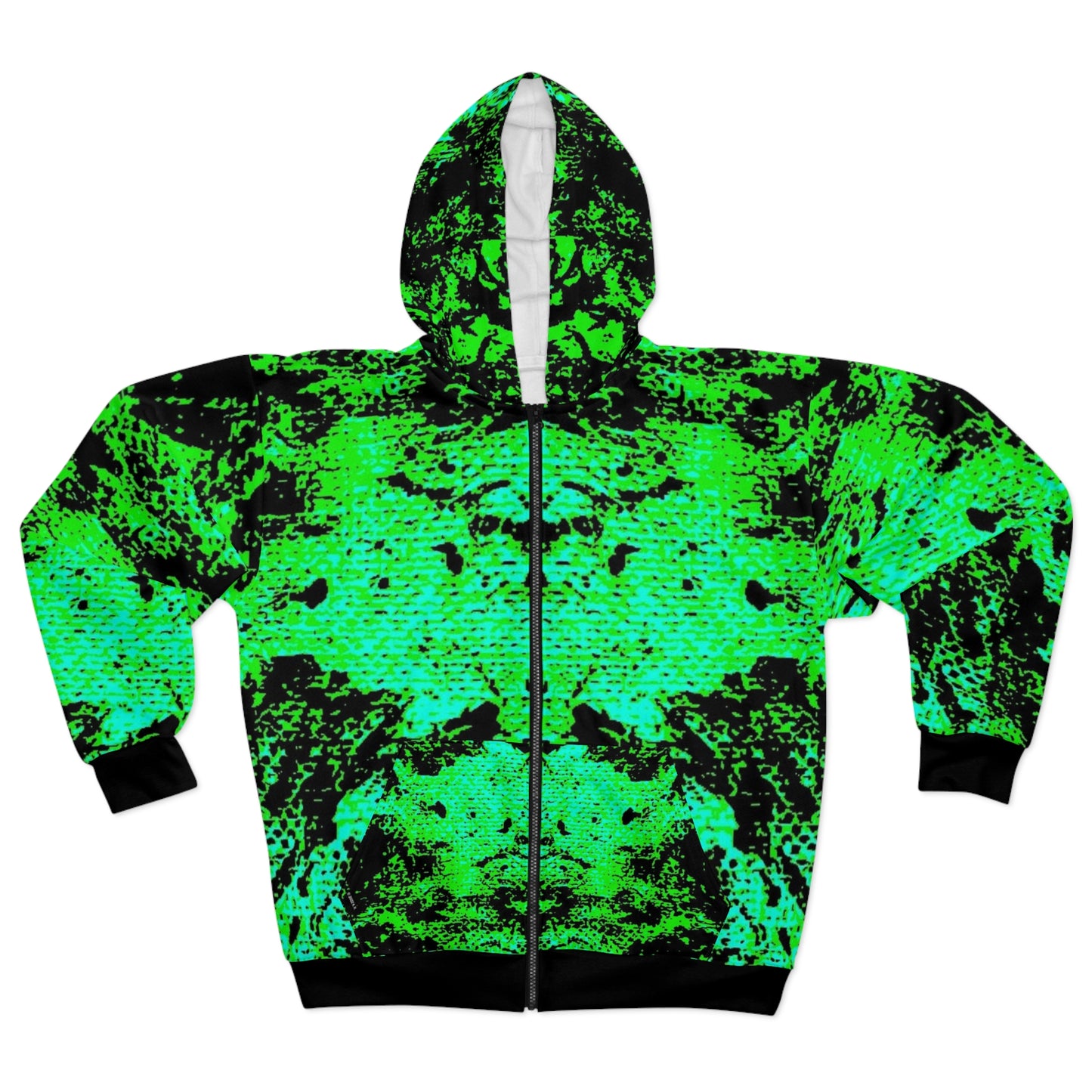 "Mystic Cube" (Cosmic Fusion - Shamrock Green) - Unisex Zip Hoodie