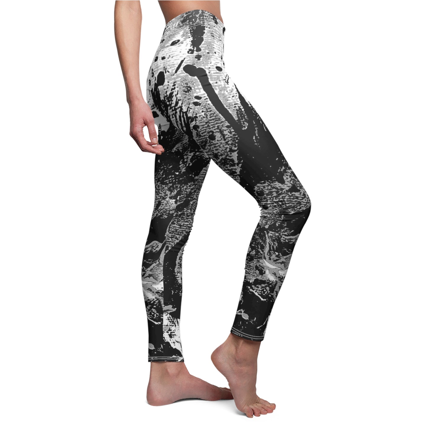"Dreamy Love" (Cosmic Fusion - Black/White/Gray) - Casual Leggings