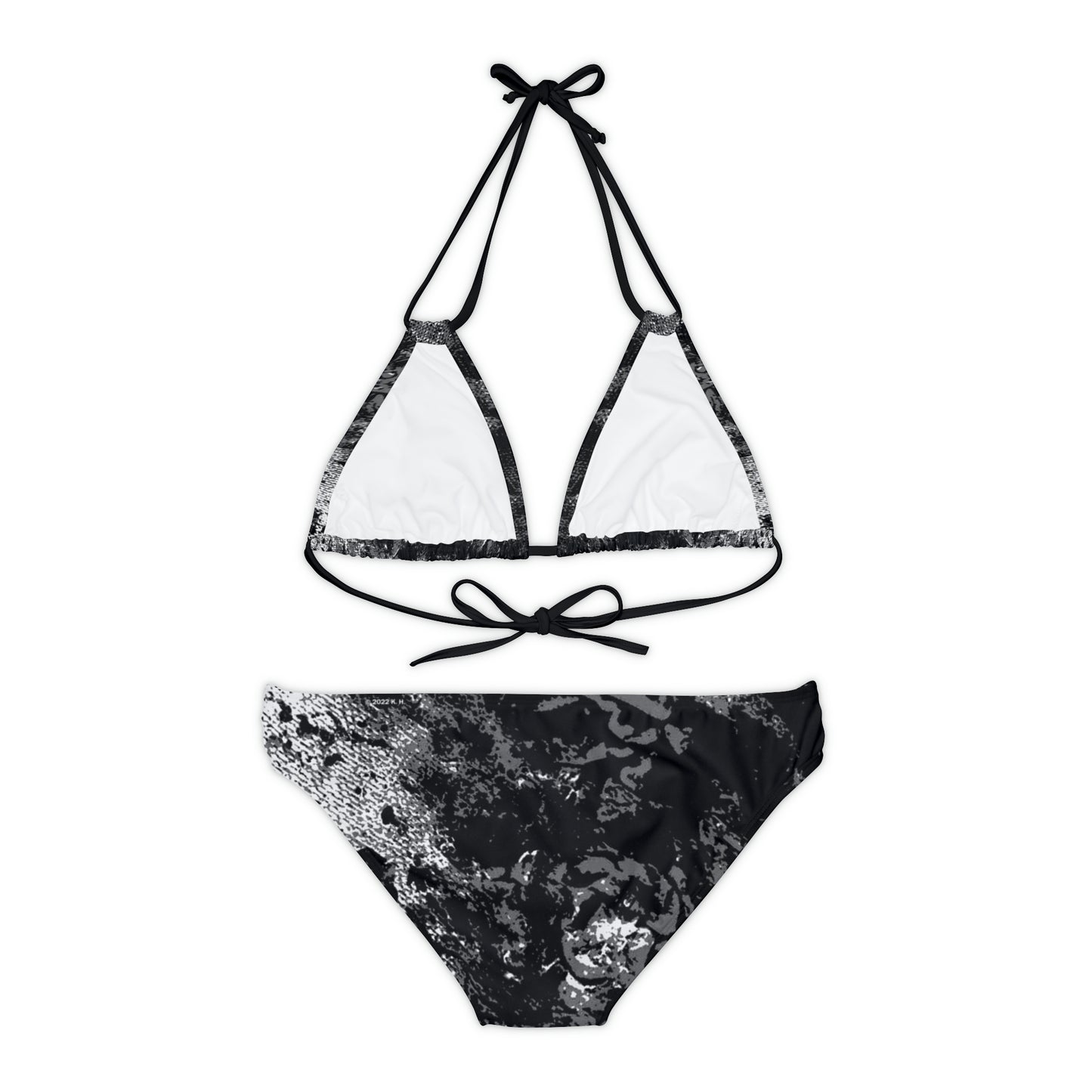 "Mystic Cube" (Cosmic Fusion - Dark Charcoal) - Strappy Bikini Set