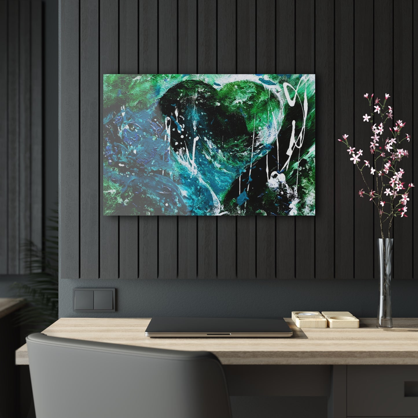 "Dreamy Love" (Forest Green/Teal) - Acrylic Prints