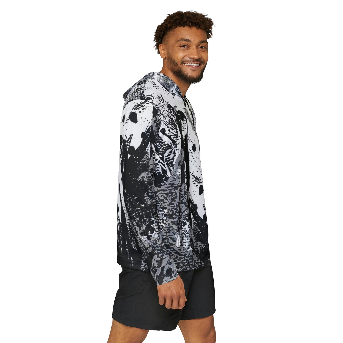 "Dreamy Love" (Cosmic Fusion - Black/White/Gray) - Sports Warmup Top (w/out heart)