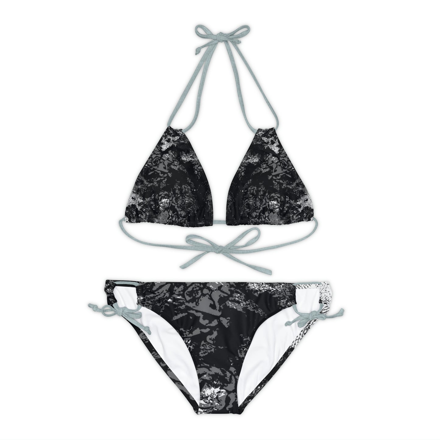 "Mystic Cube" (Cosmic Fusion - Dark Charcoal) - Strappy Bikini Set