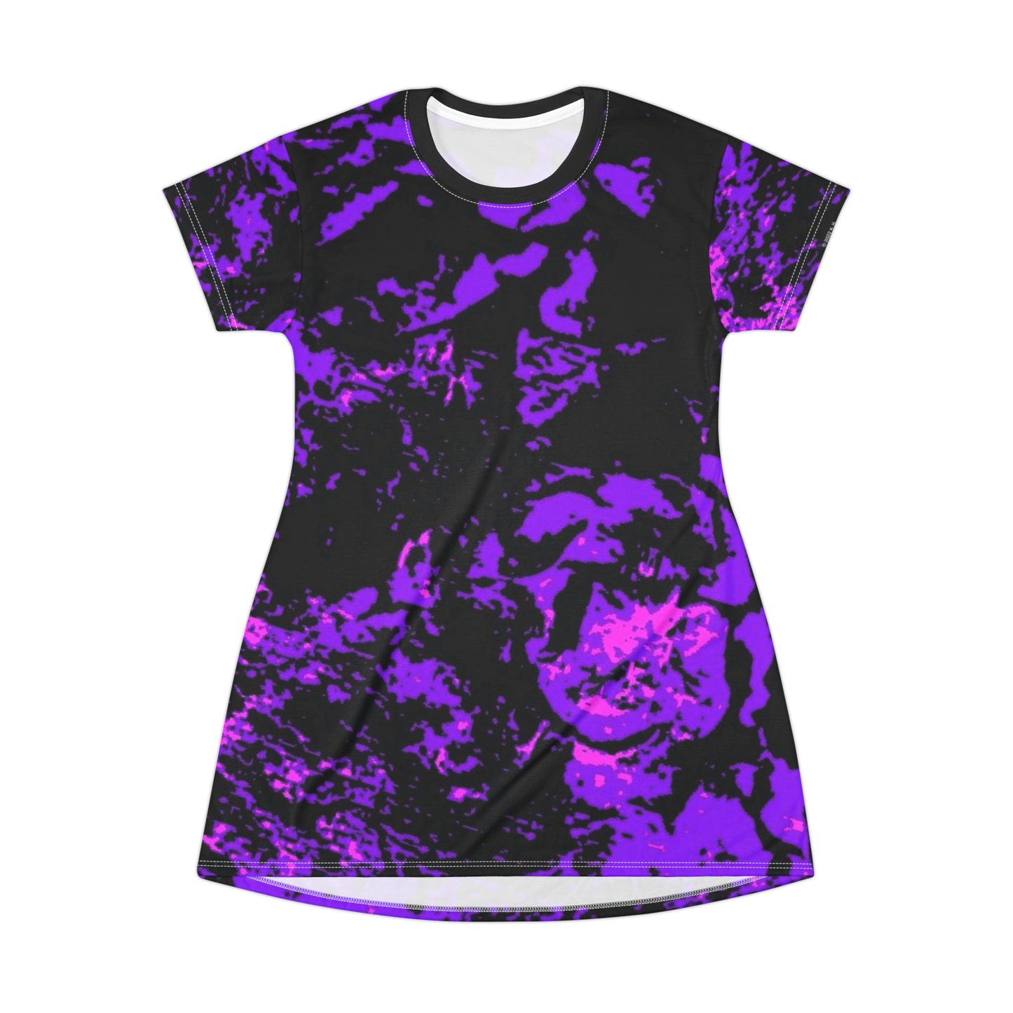 "Mystic Cube" (Cosmic Fusion - Violet/Hot Pink) - T-Shirt Dress