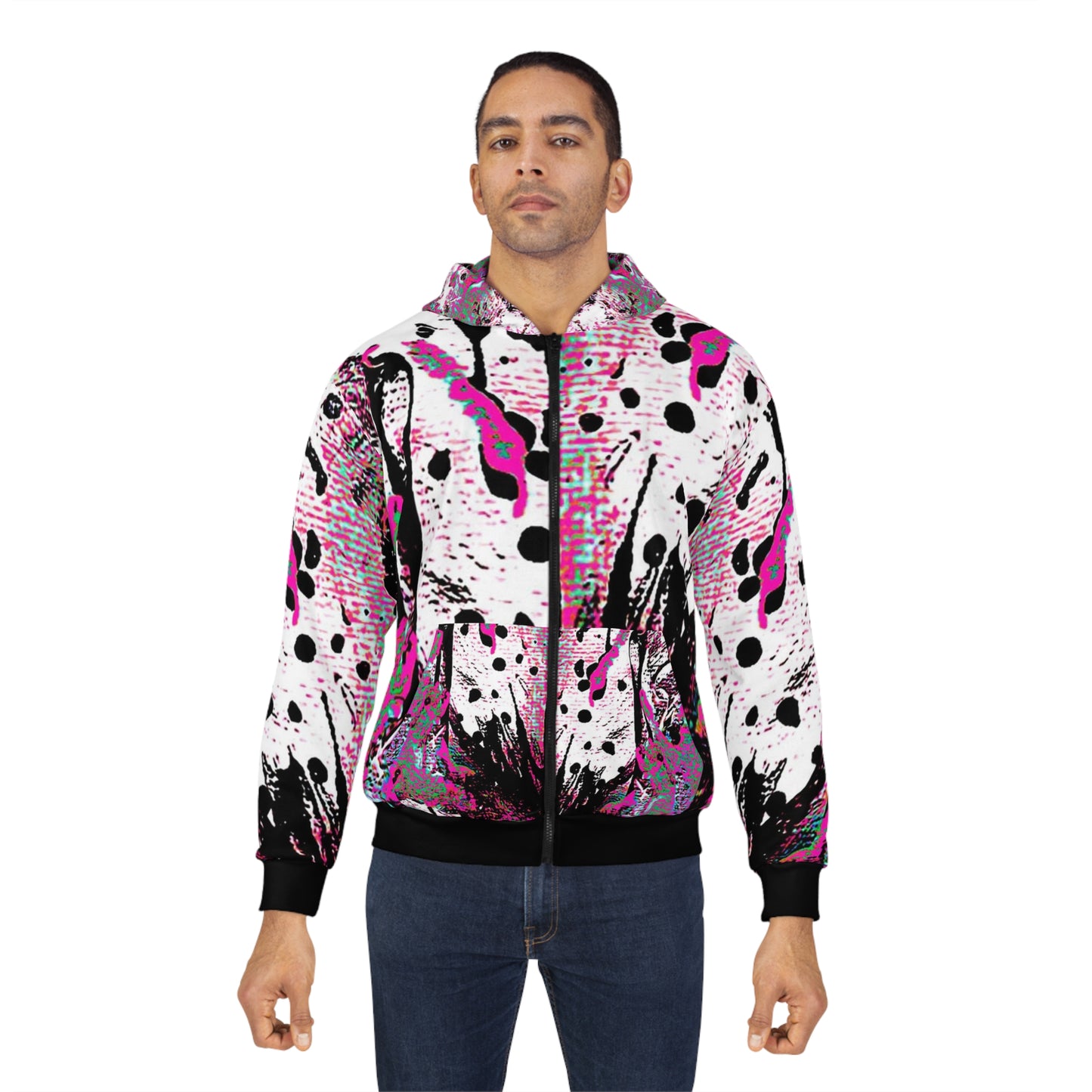 "Dreamy Love" (Cosmic Fusion - Magenta) - Unisex Zip Hoodie (w/out heart)