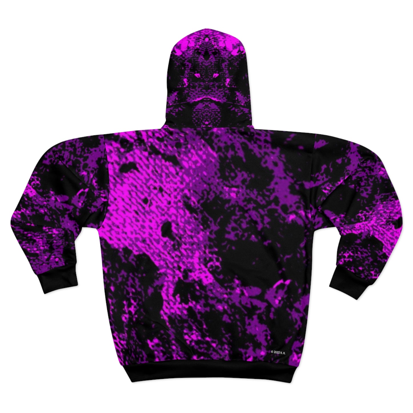 "Mystic Cube" (Cosmic Fusion - Amethyst/Dark Violet) - Unisex Zip Hoodie