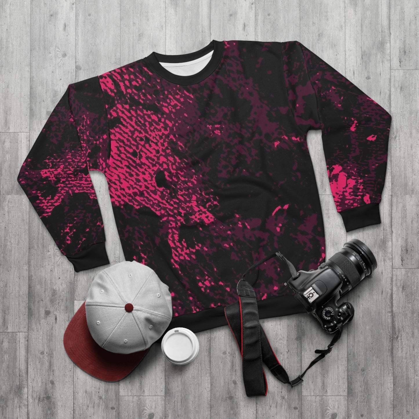 "Mystic Cube" (Cosmic Fusion - Dark Plum/Cherry) - Unisex Sweatshirt