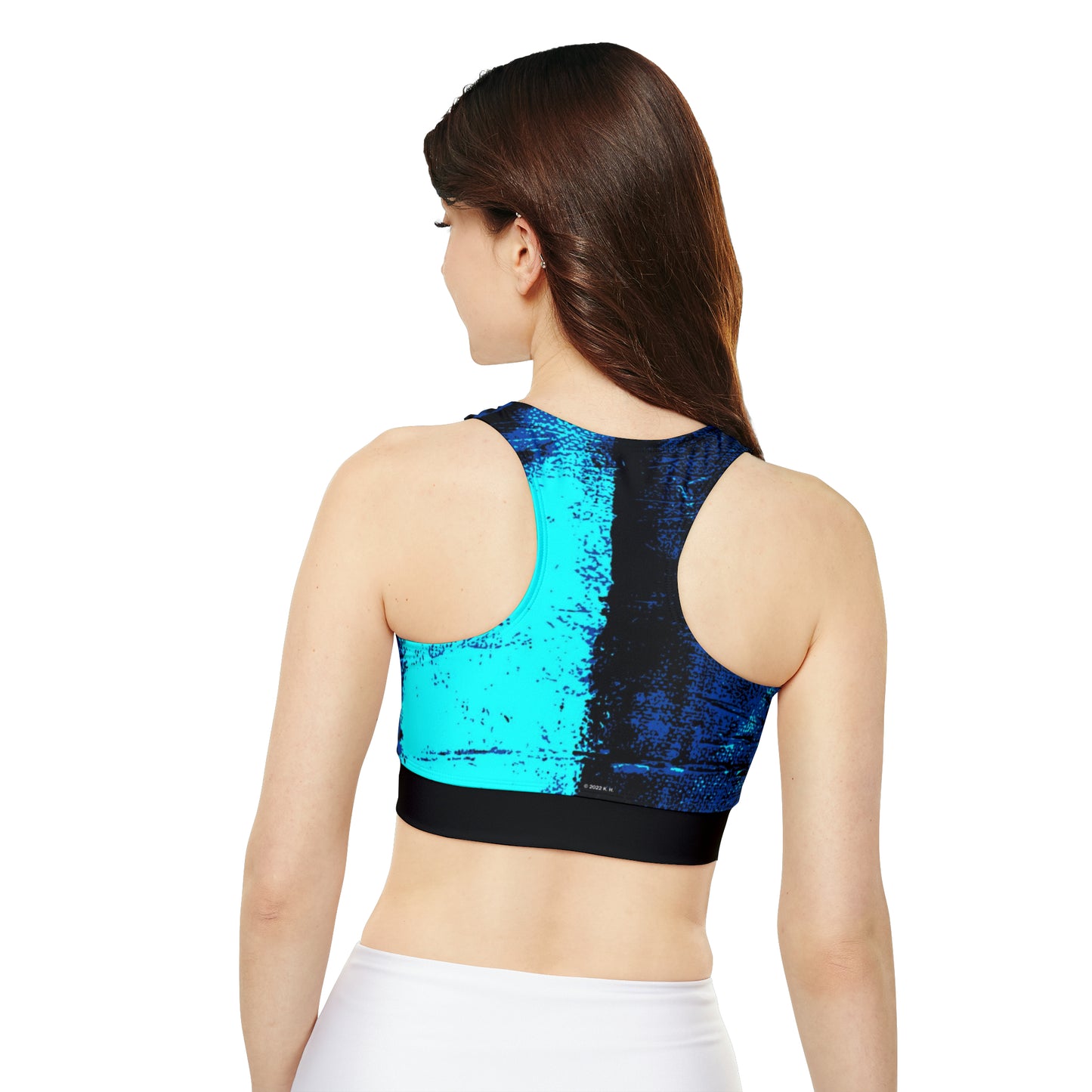 "Mystic Cube" (Cosmic Fusion - Sapphire) - Fully Lined, Padded Sports Bra