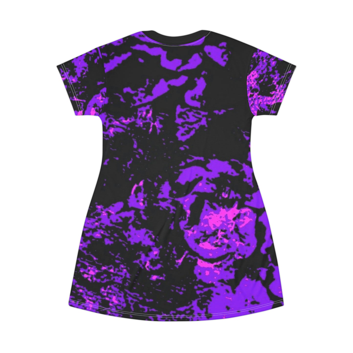 "Mystic Cube" (Cosmic Fusion - Violet/Hot Pink) - T-Shirt Dress