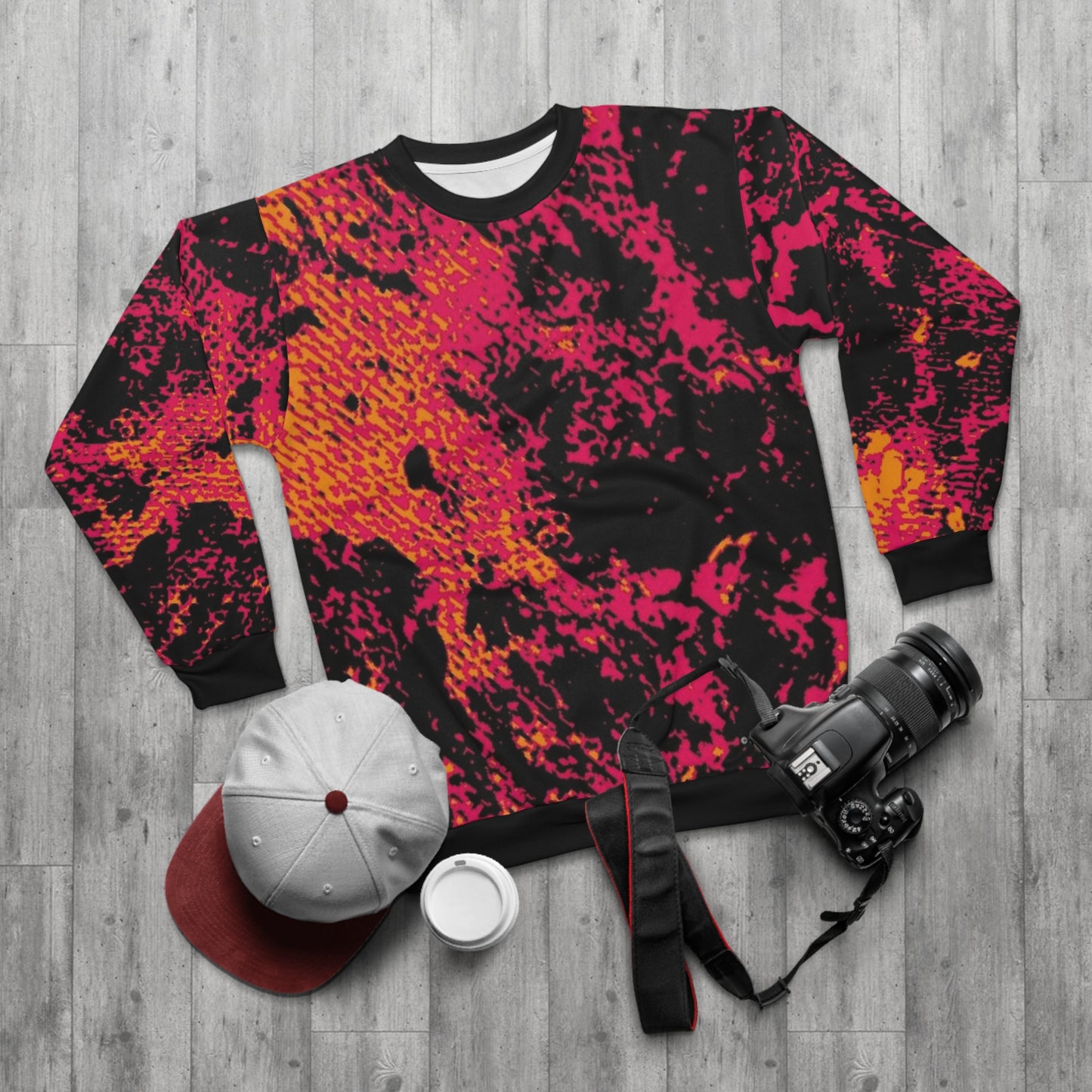 "Mystic Cube" (Cosmic Fusion - Magenta/Orange) - Unisex Sweatshirt
