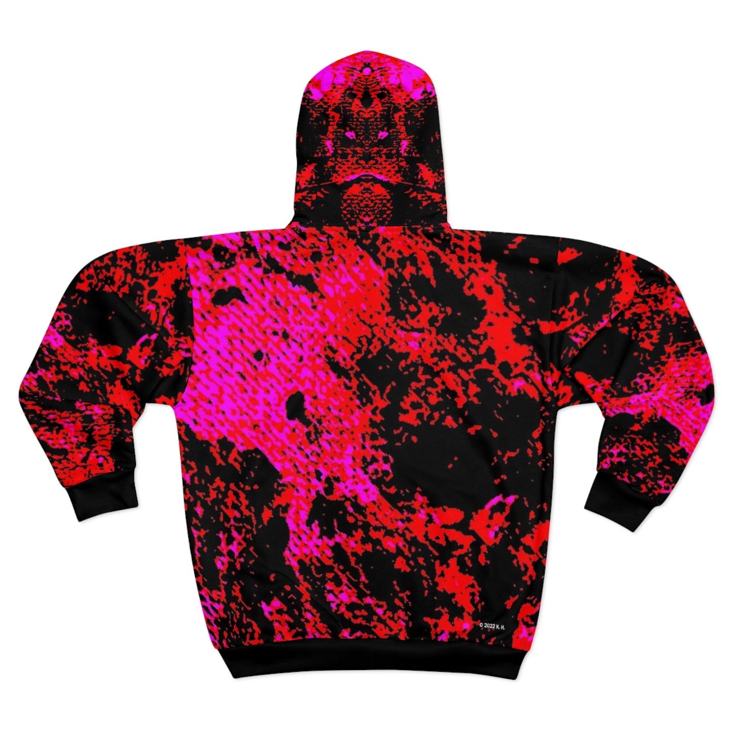 "Mystic Cube" (Cosmic Fusion - Scarlet) - Unisex Zip Hoodie