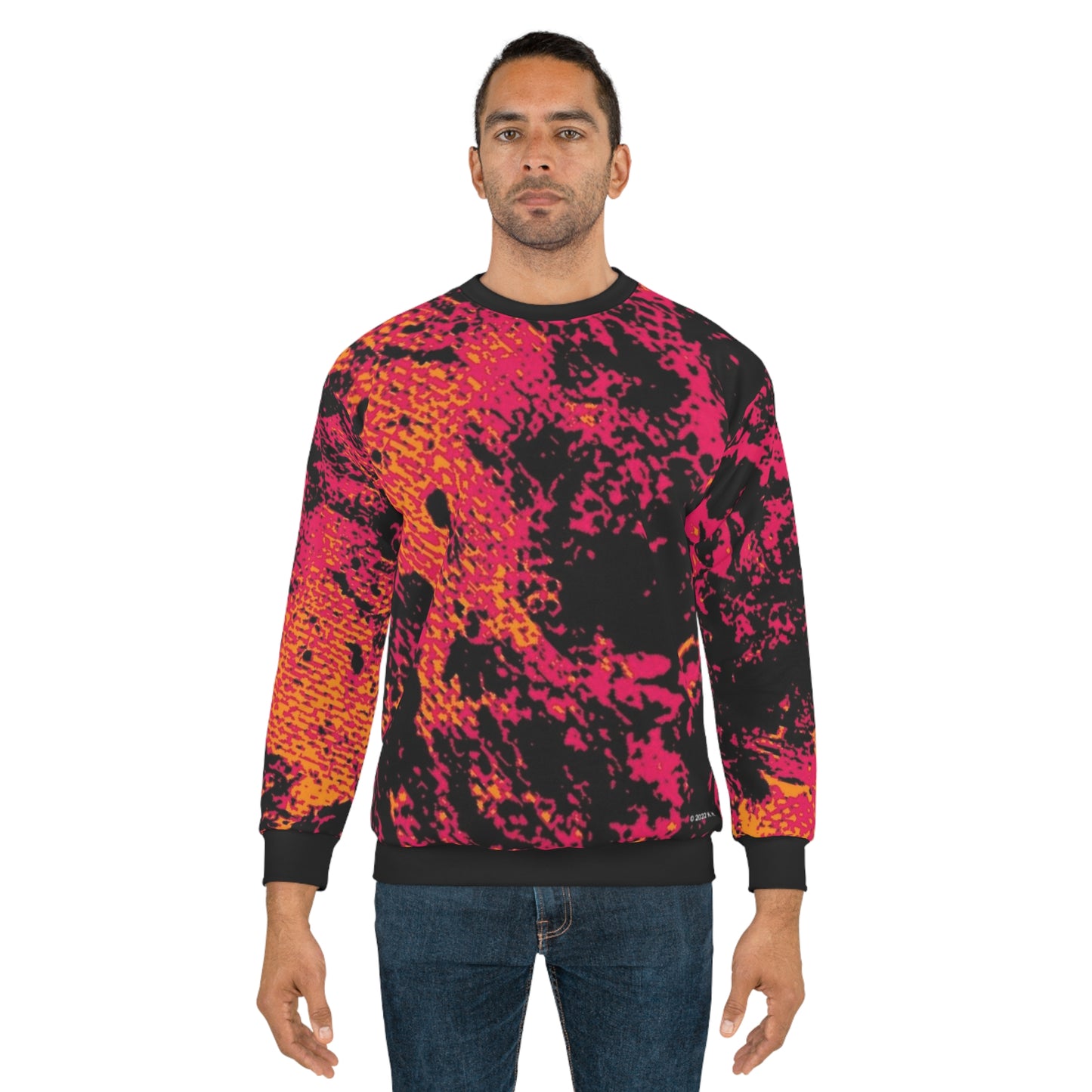 "Mystic Cube" (Cosmic Fusion - Magenta/Orange) - Unisex Sweatshirt