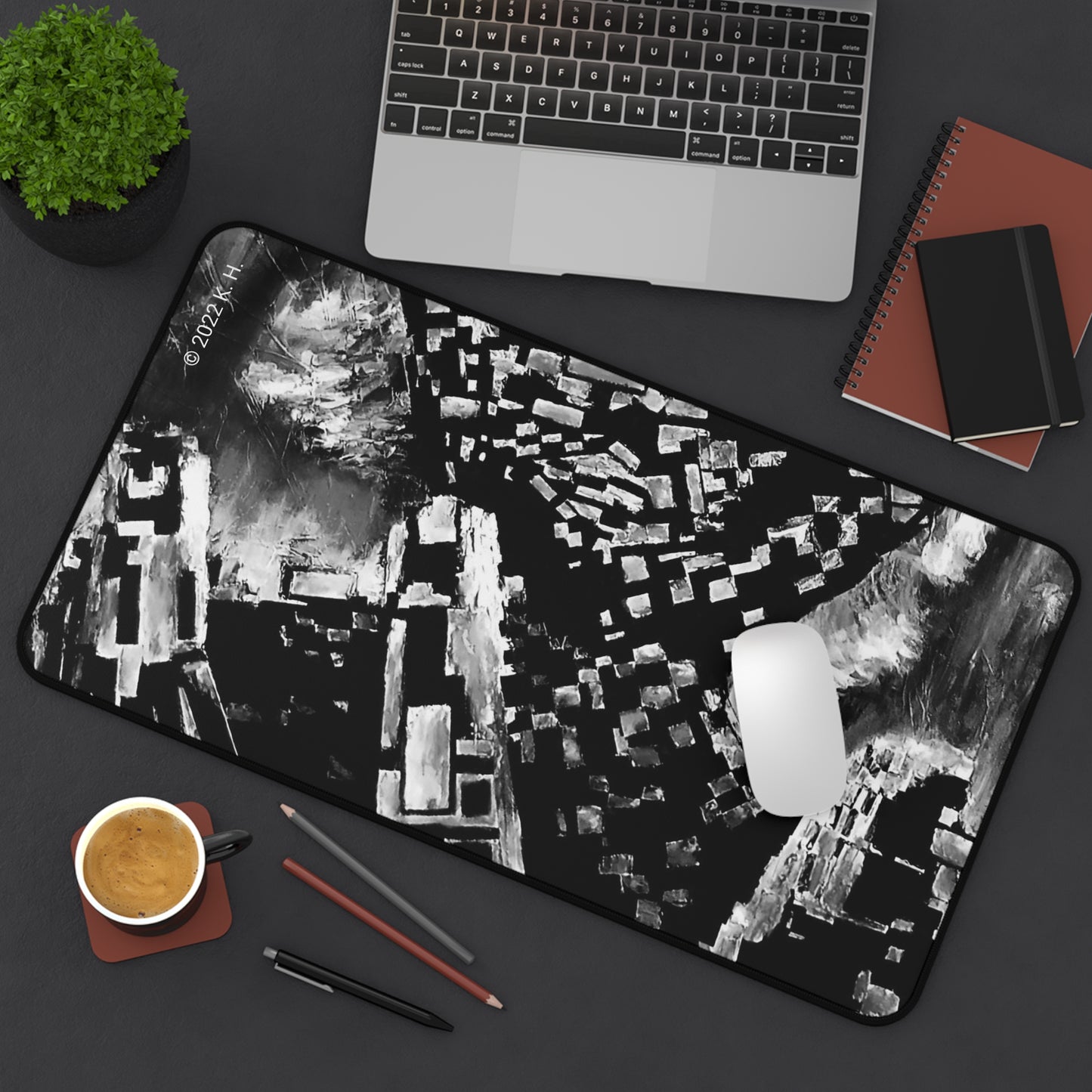 "Digital Drift" (Midnight): Gaming Mouse Pad/Desk Mat