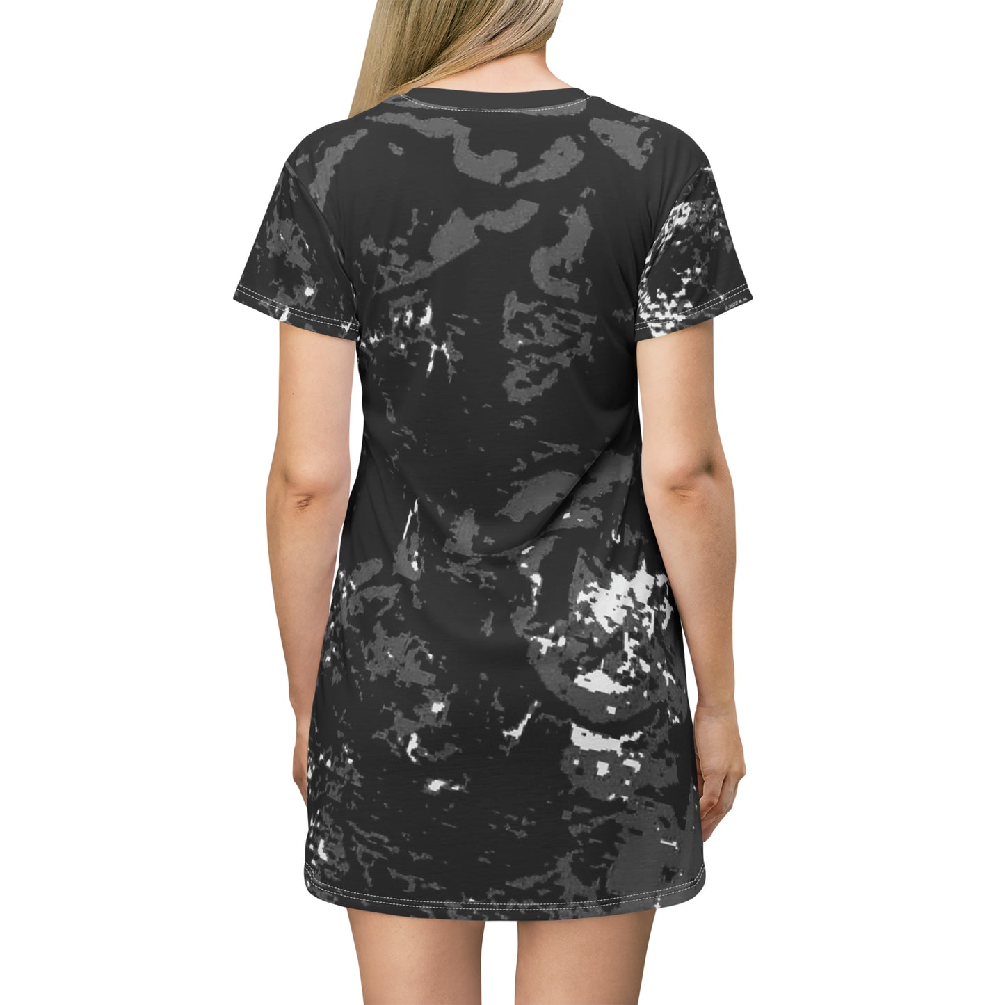 "Mystic Cube" (Cosmic Fusion - Dark Charcoal) - T-Shirt Dress