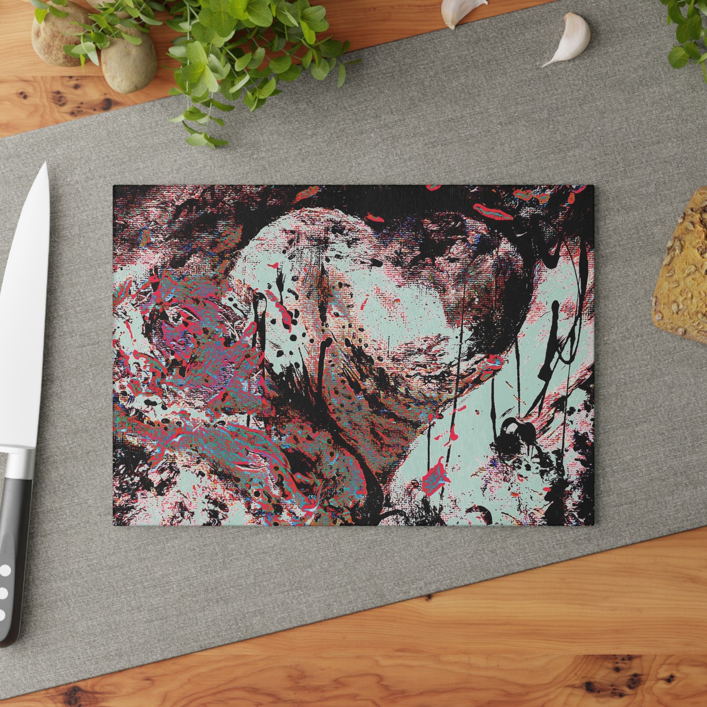 "Dreamy Love" (Cosmic Fusion - Persimmon) - Glass Cutting Boards