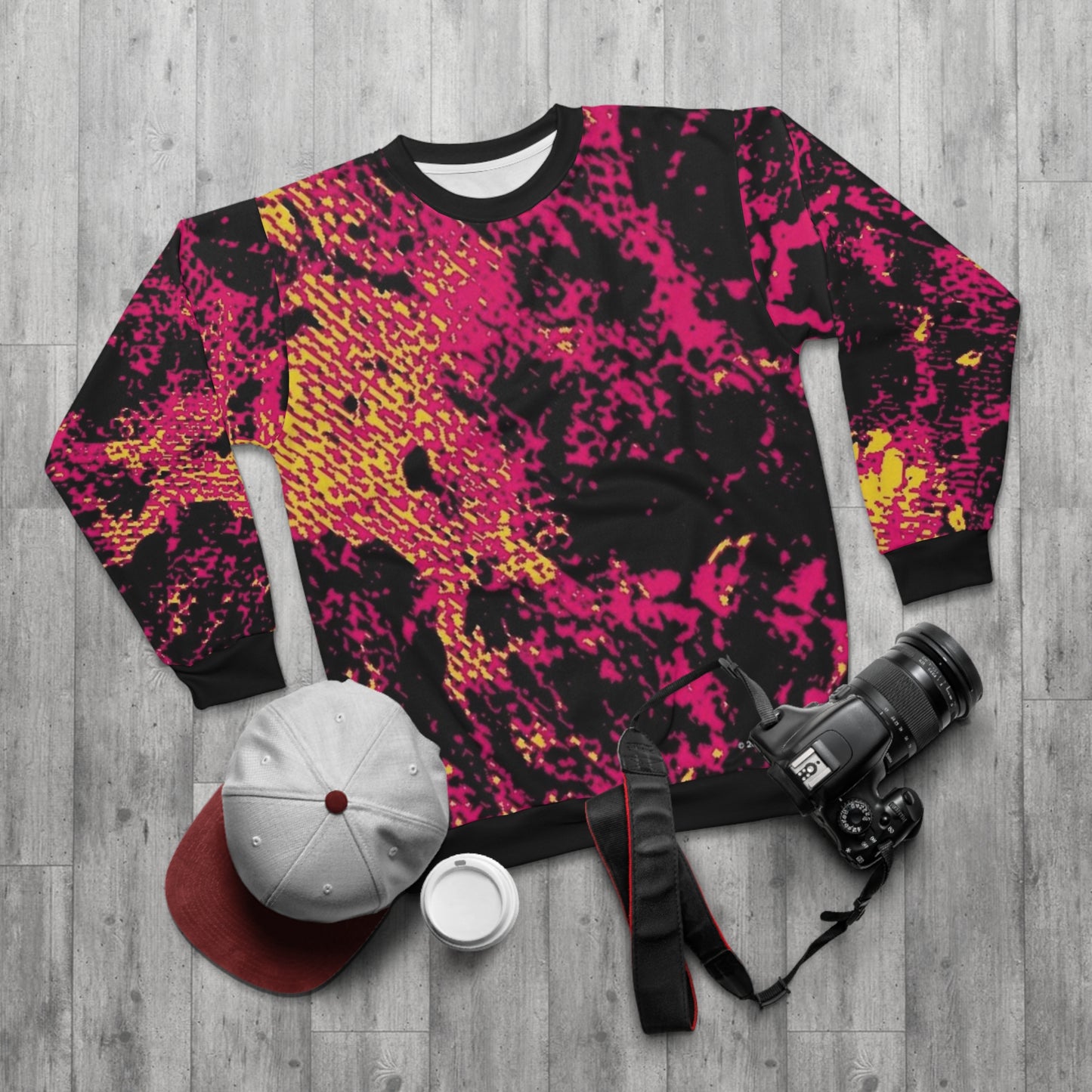 "Mystic Cube" (Cosmic Fusion - Magenta/Gold) - Unisex Sweatshirt