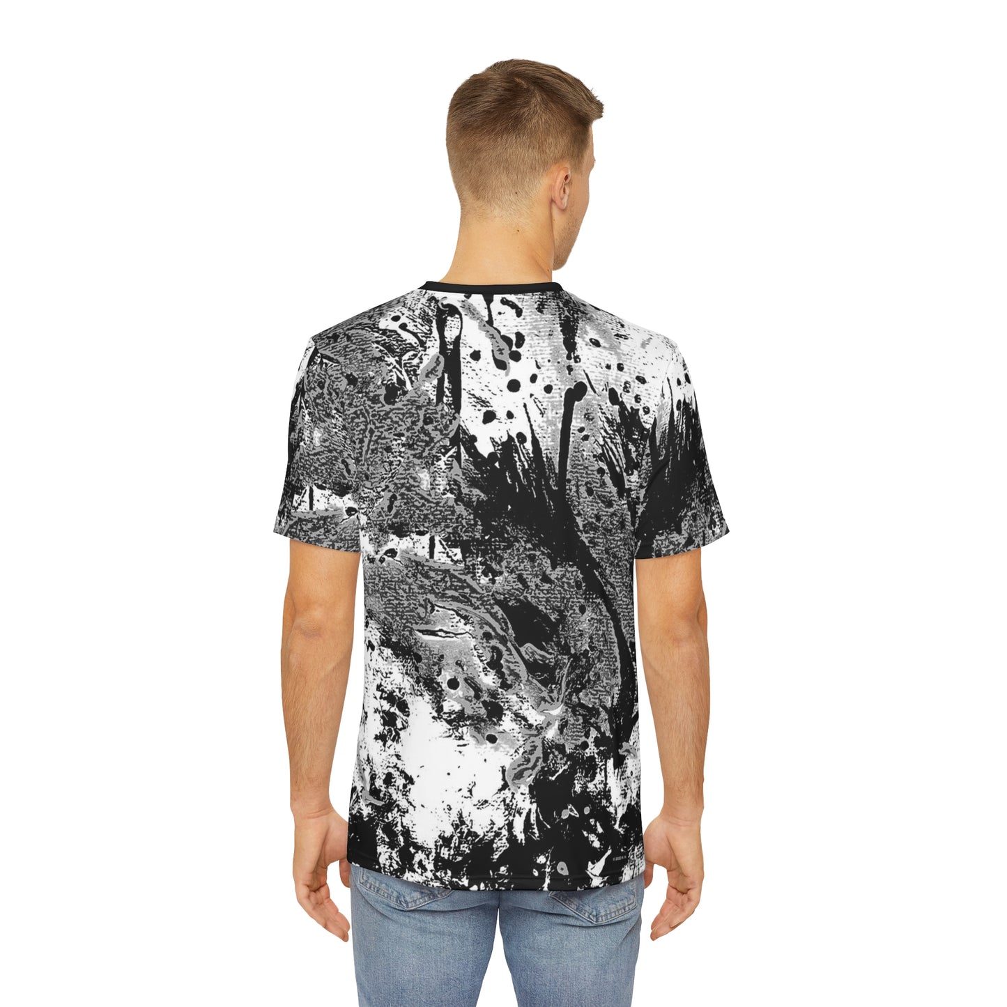 "Dreamy Love" (Cosmic Fusion - White/Black/Gray) - Men's Polyester Tee