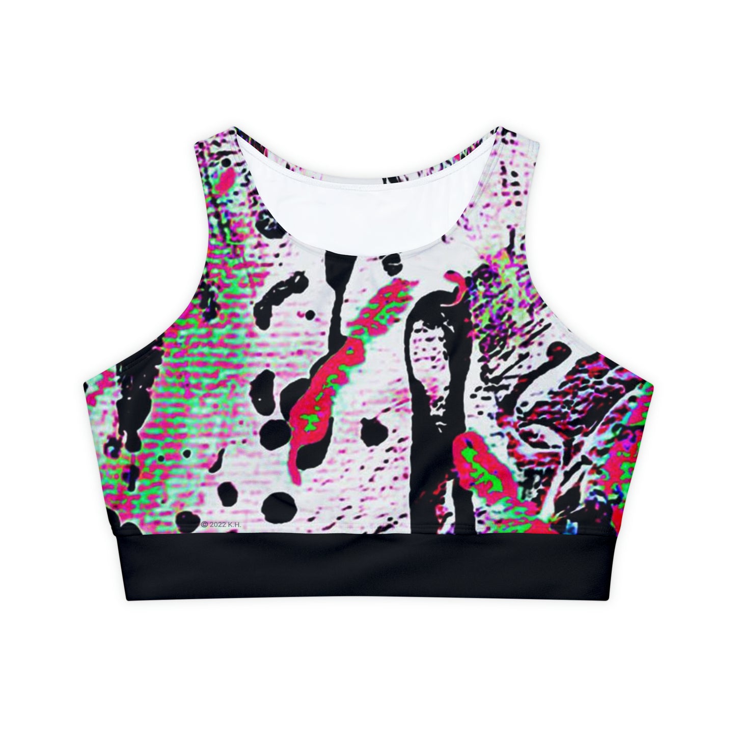 "Dreamy Love" (Cosmic Fusion - Green/Scarlet/Purple) - Fully Lined, Padded Sports Bra