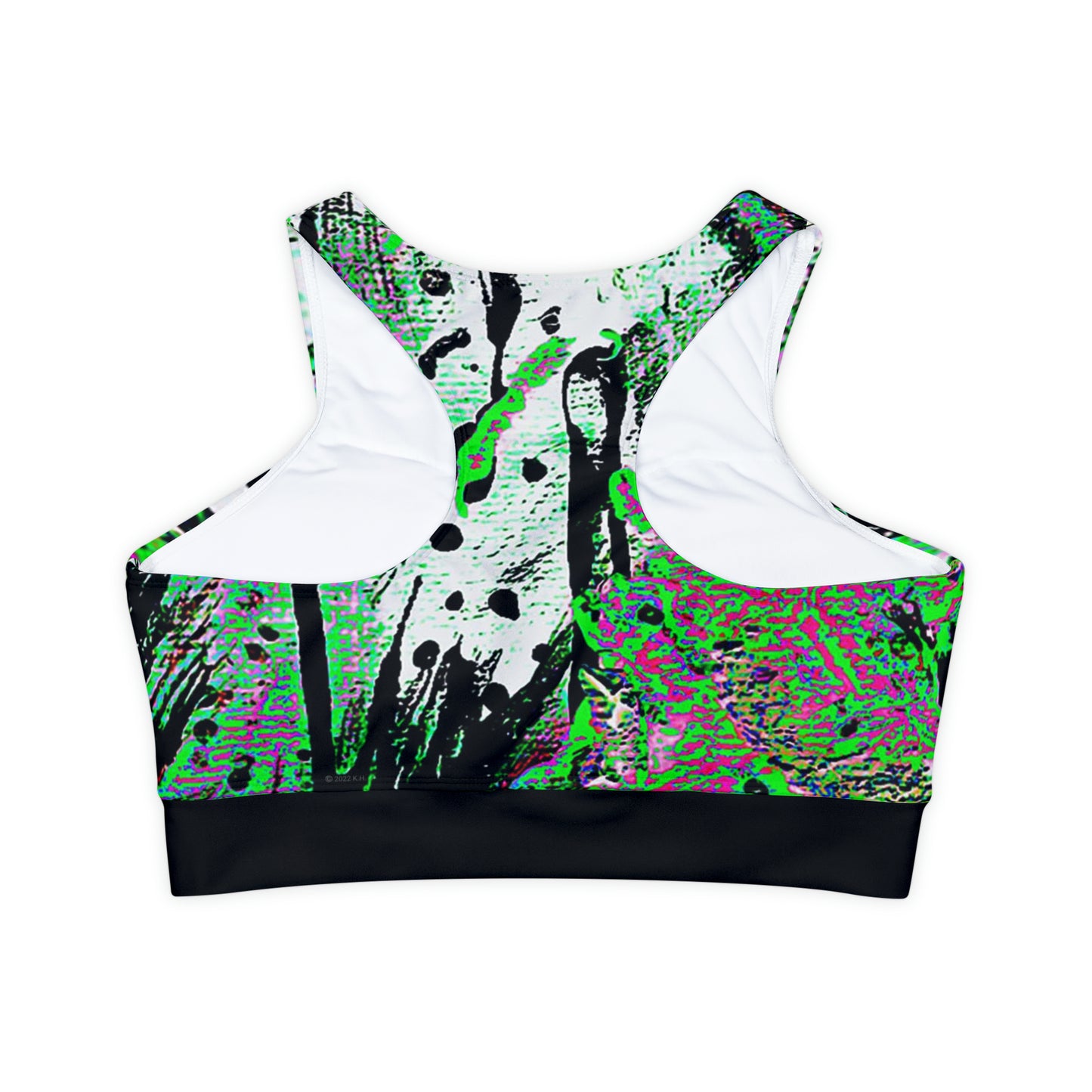 "Dreamy Love" (Cosmic Fusion - Shamrock Green) - Fully Lined, Padded Sports Bra