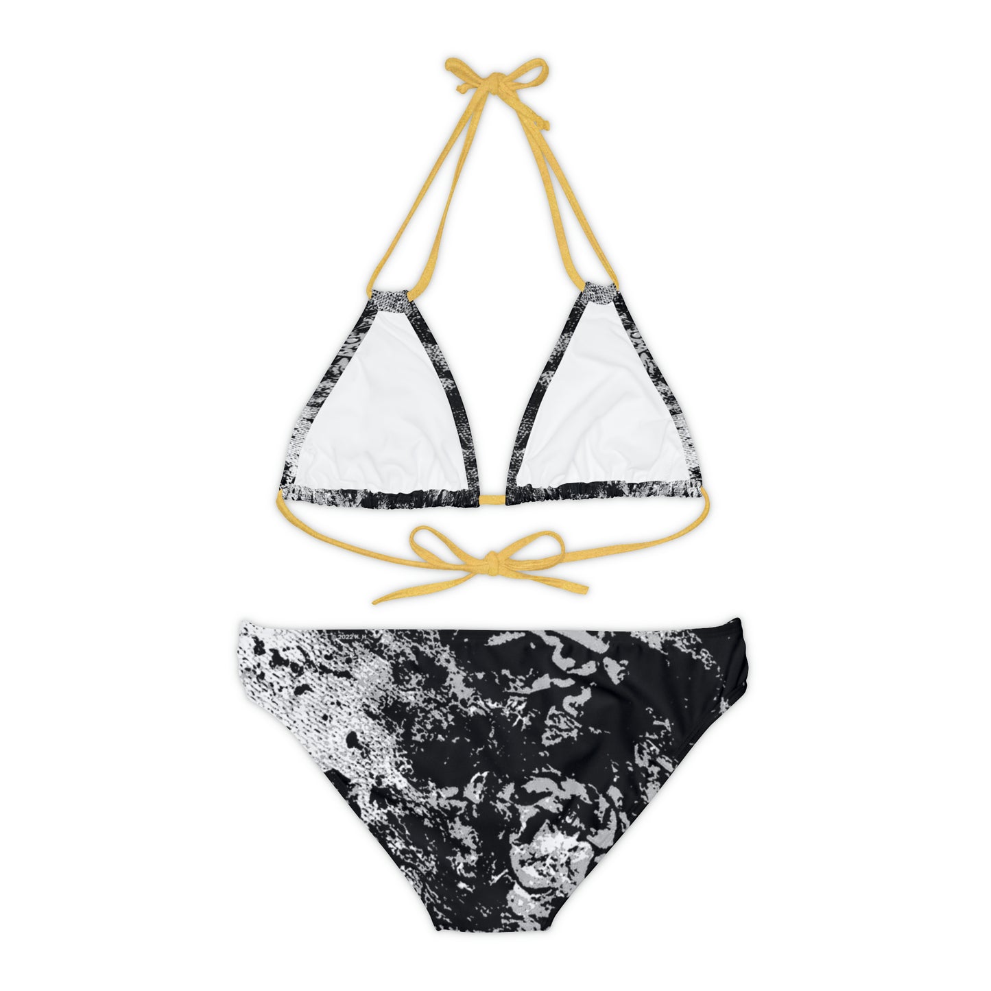 "Mystic Cube" (Cosmic Fusion - Medium Charcoal) - Strappy Bikini Set