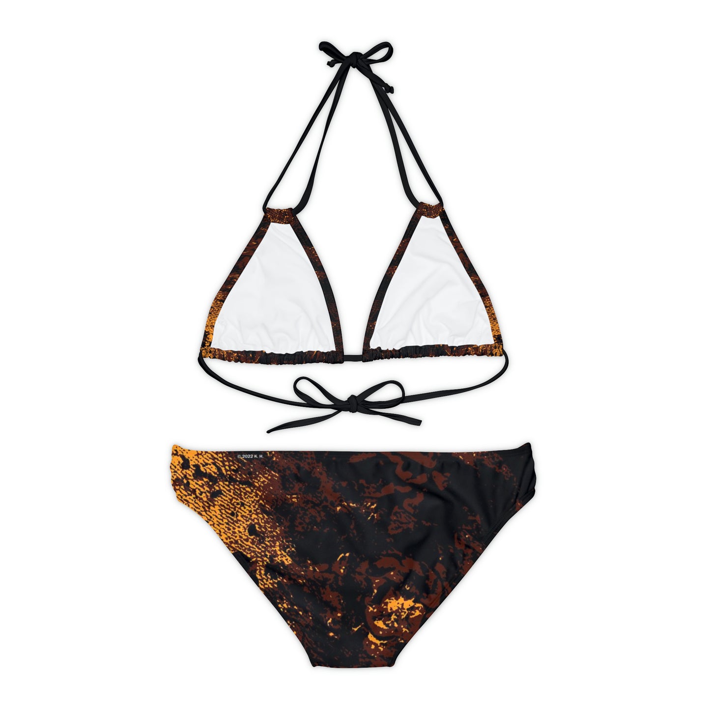 "Mystic Cube" (Cosmic Fusion - Espresso/Topaz) - Strappy Bikini Set
