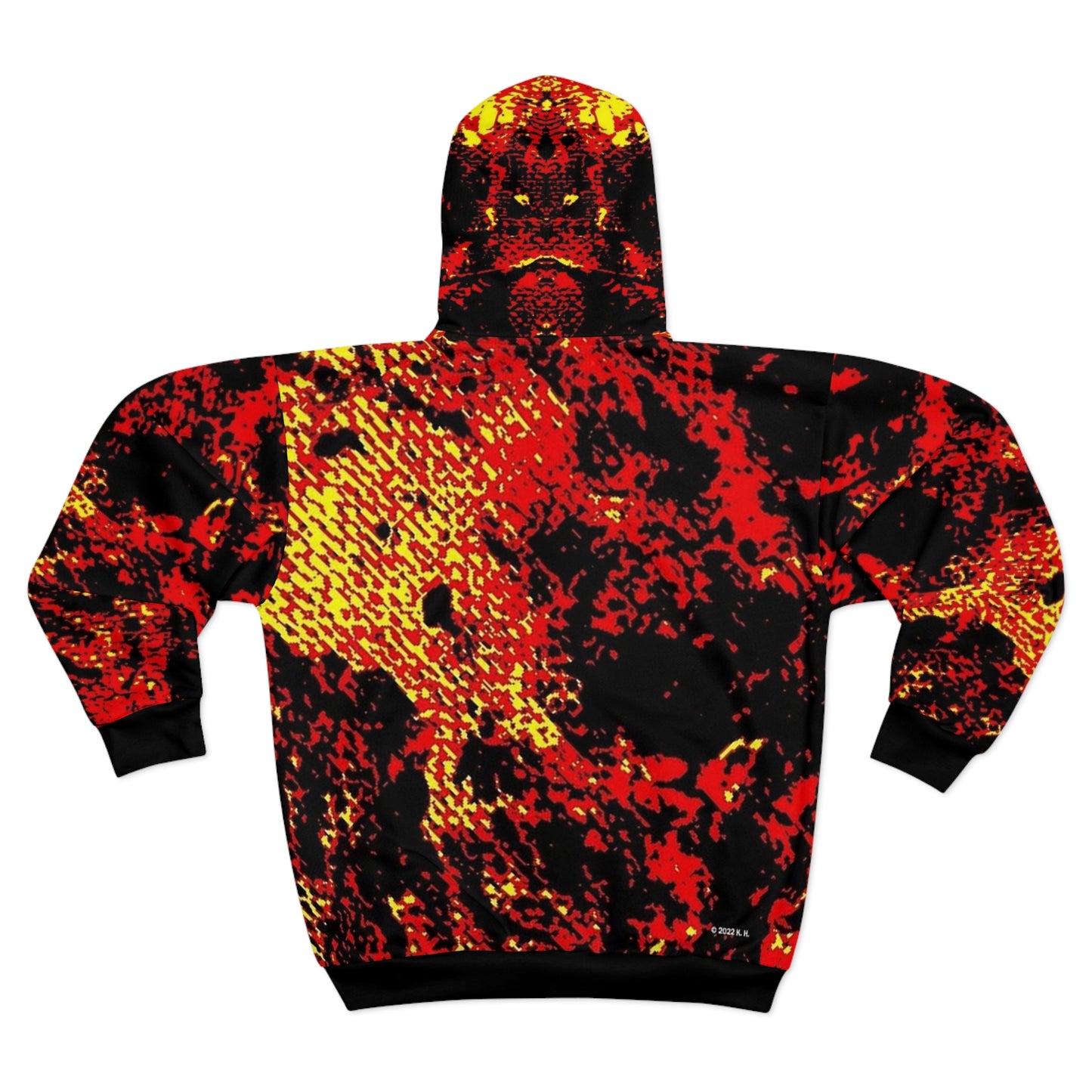"Mystic Cube" (Cosmic Fusion - Persimmon) - Unisex Zip Hoodie