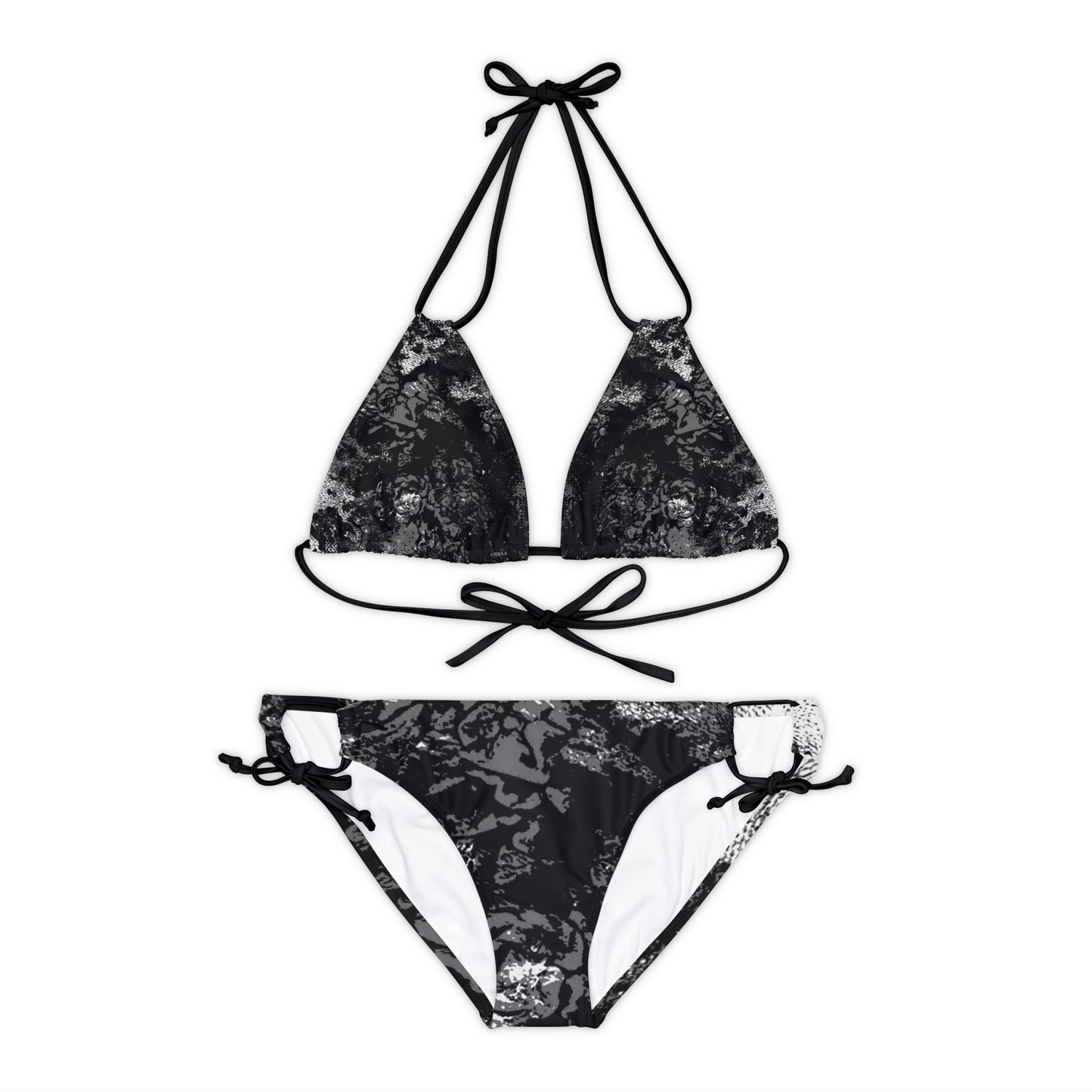 "Mystic Cube" (Cosmic Fusion - Dark Charcoal) - Strappy Bikini Set