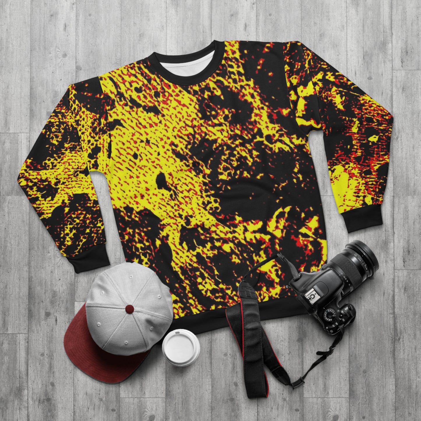 "Mystic Cube" (Cosmic Fusion - Neon Yellow) - Unisex Sweatshirt